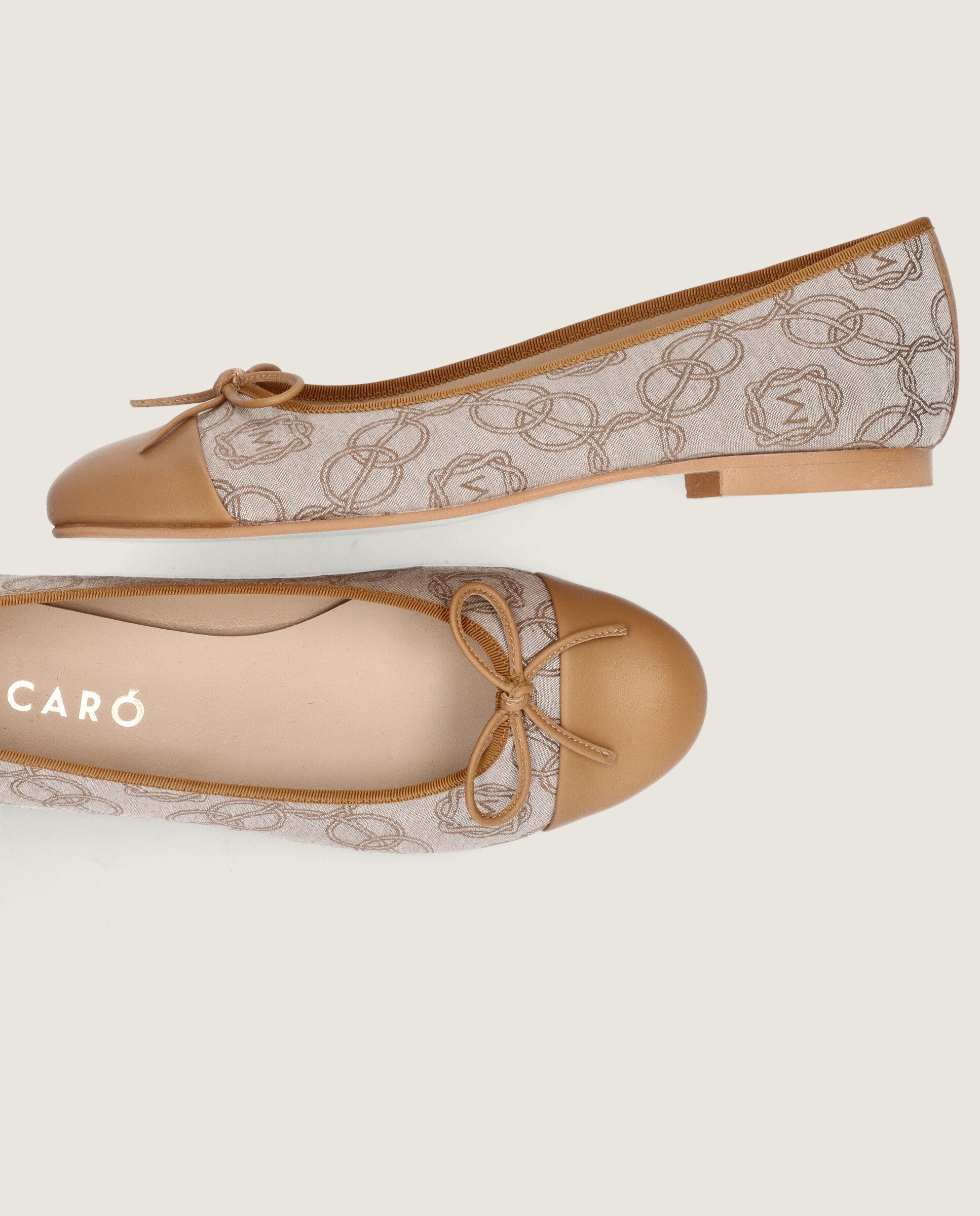 Beige Audrey Ballerinas Gewebe