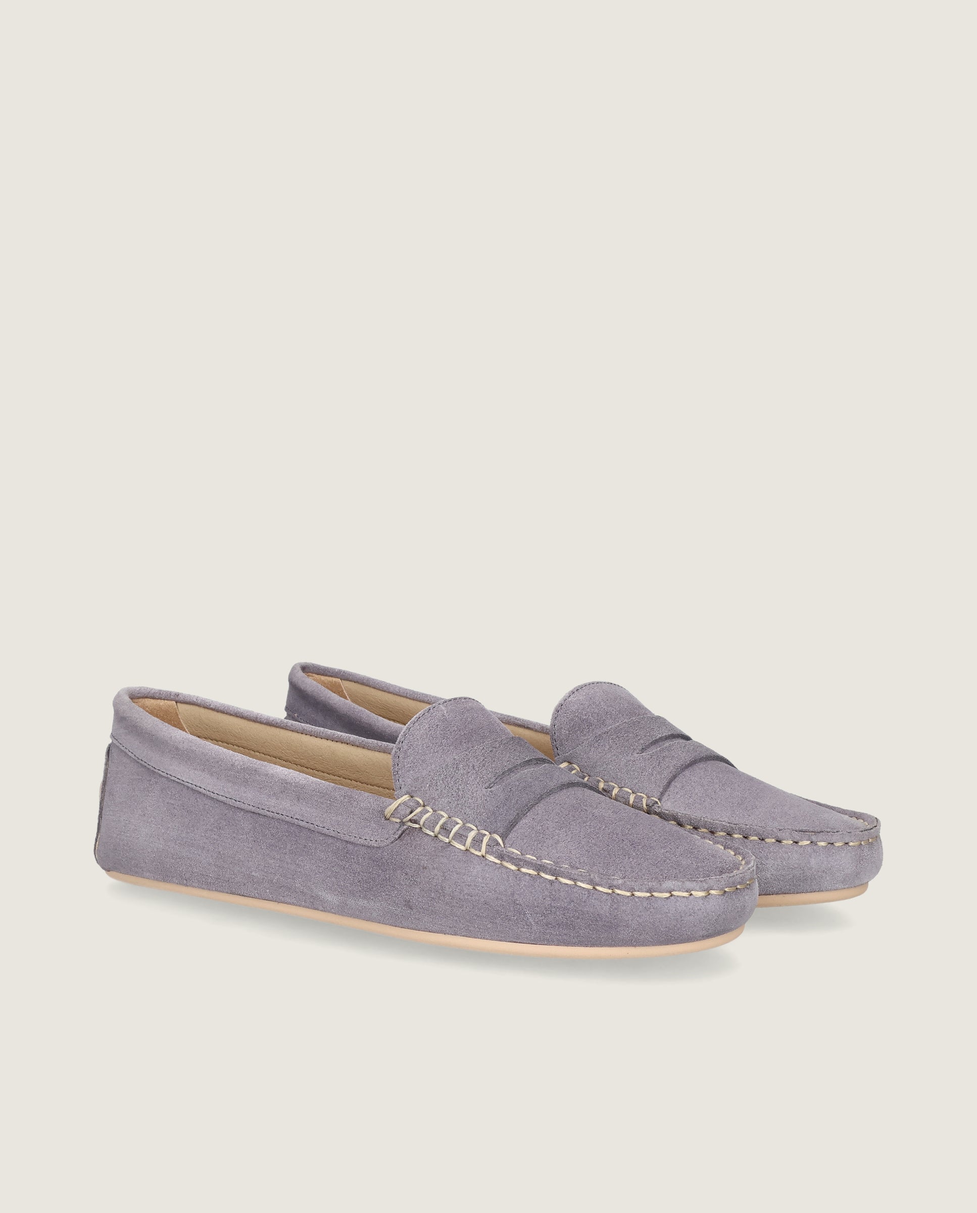 Josephine moccasin in blue suede