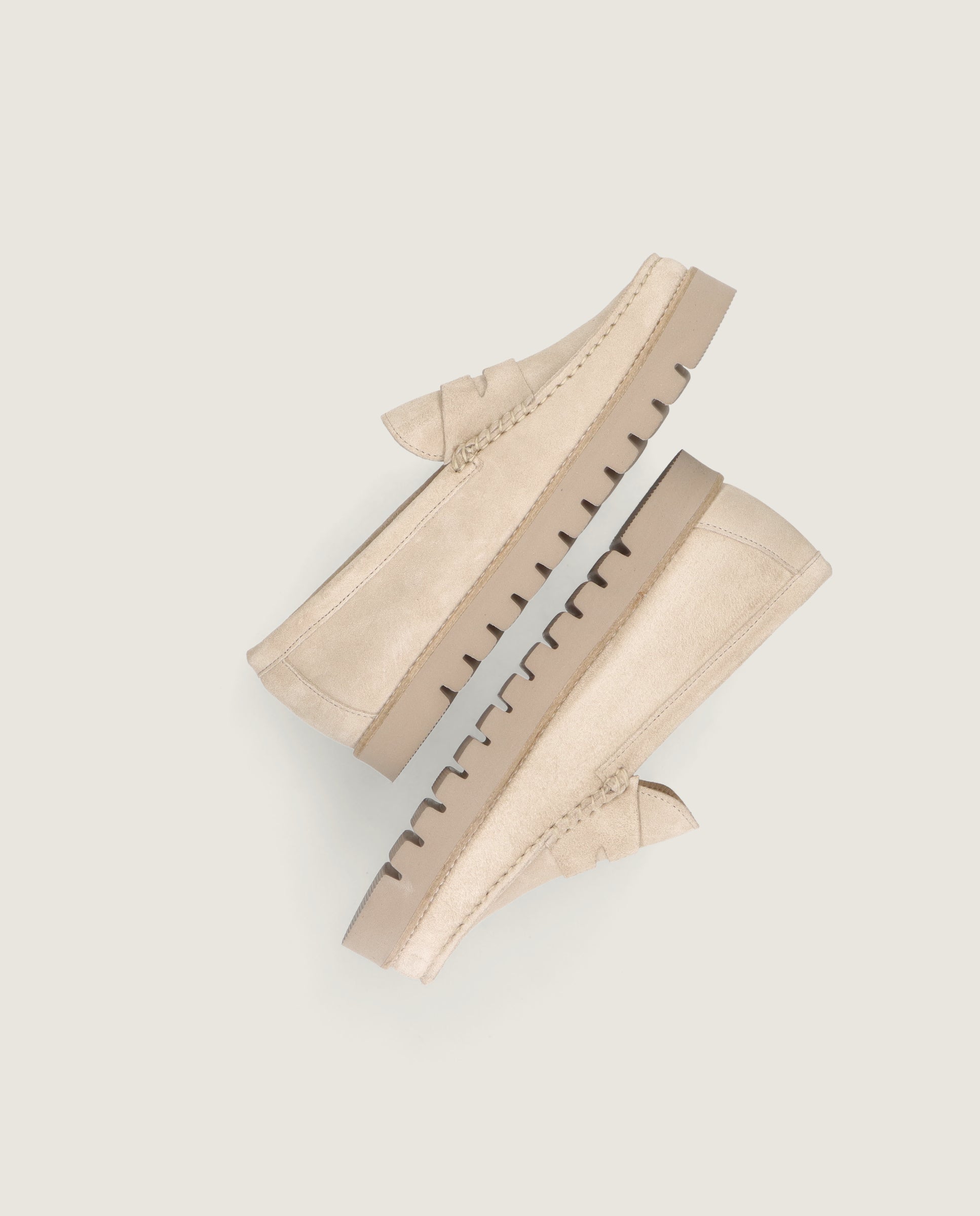 Josephine Moccasin in beige suede