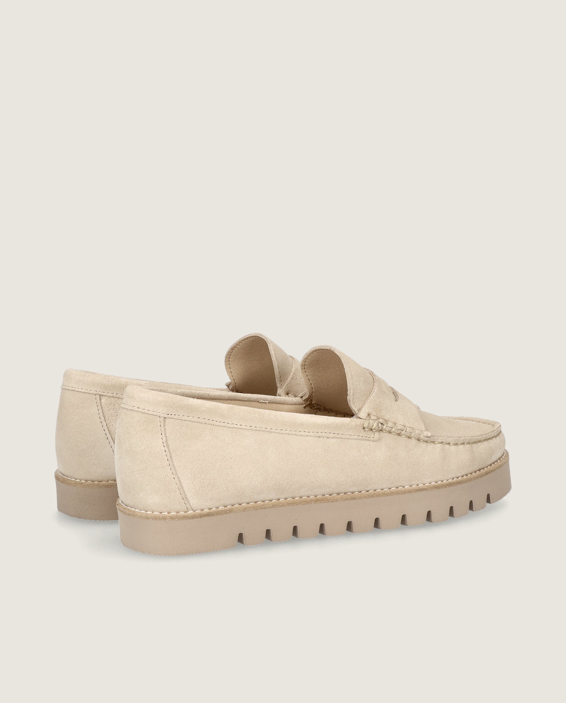 Josephine Moccasin in beige suede