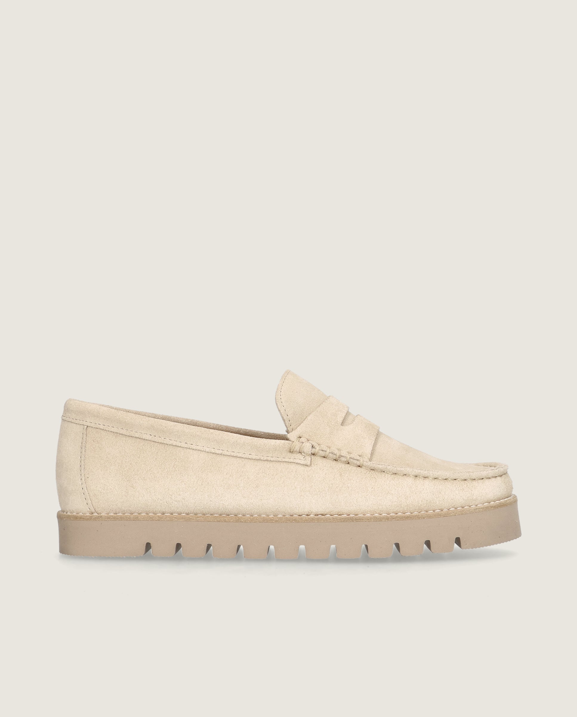 Josephine Moccasin in beige suede