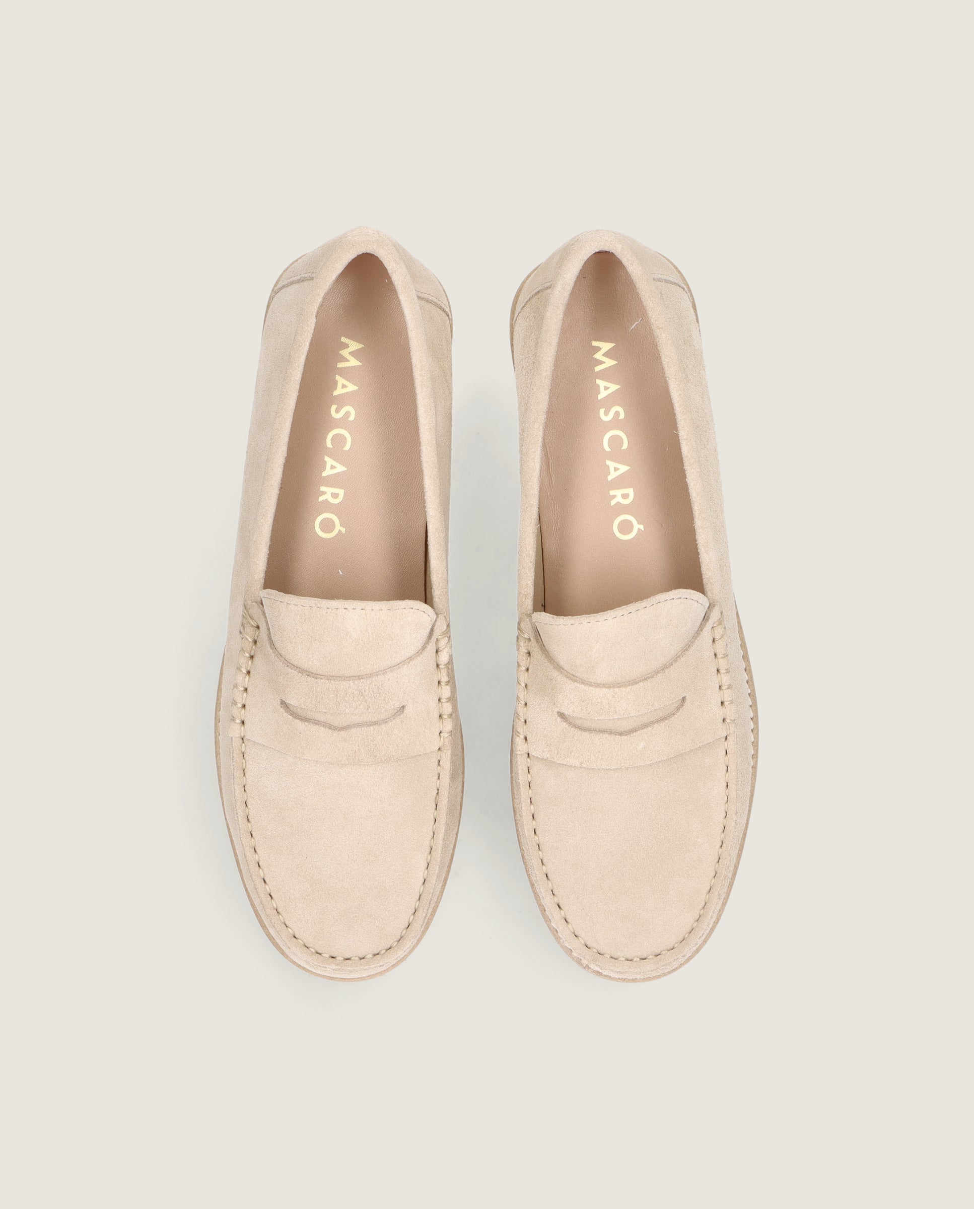 Josephine Moccasin in beige suede