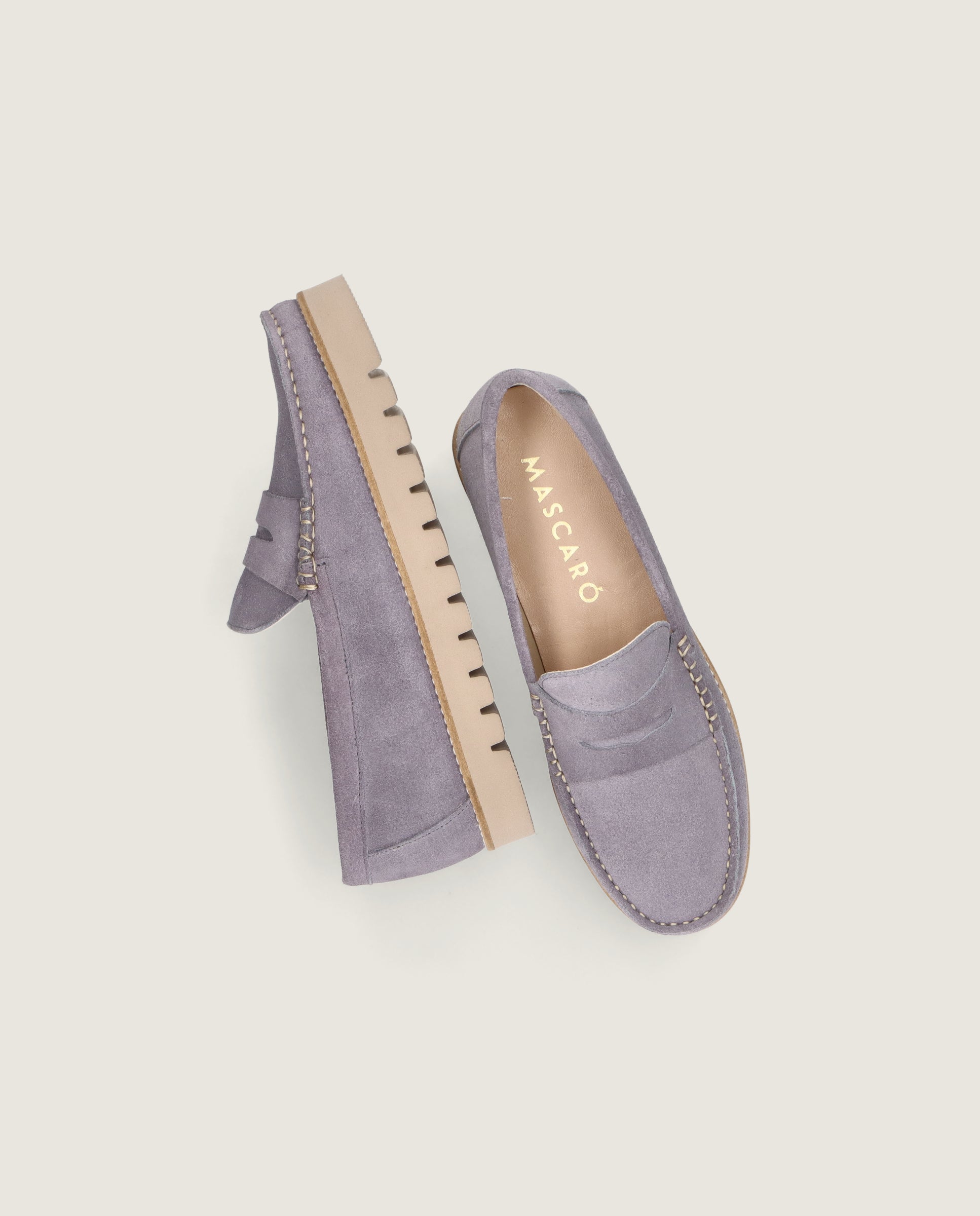 Josephine moccasin in blue suede