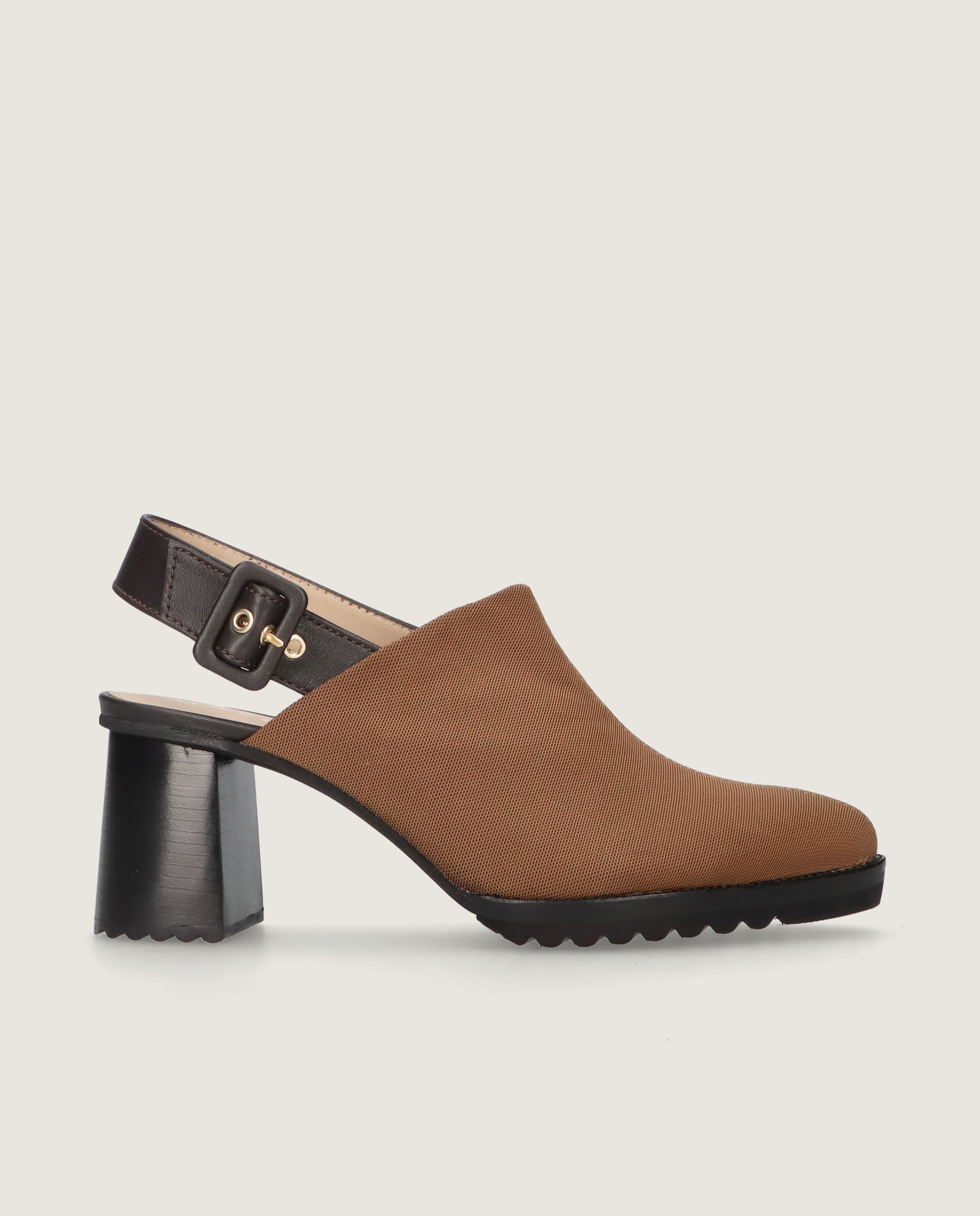 Mules Julie Marrones Tejidos