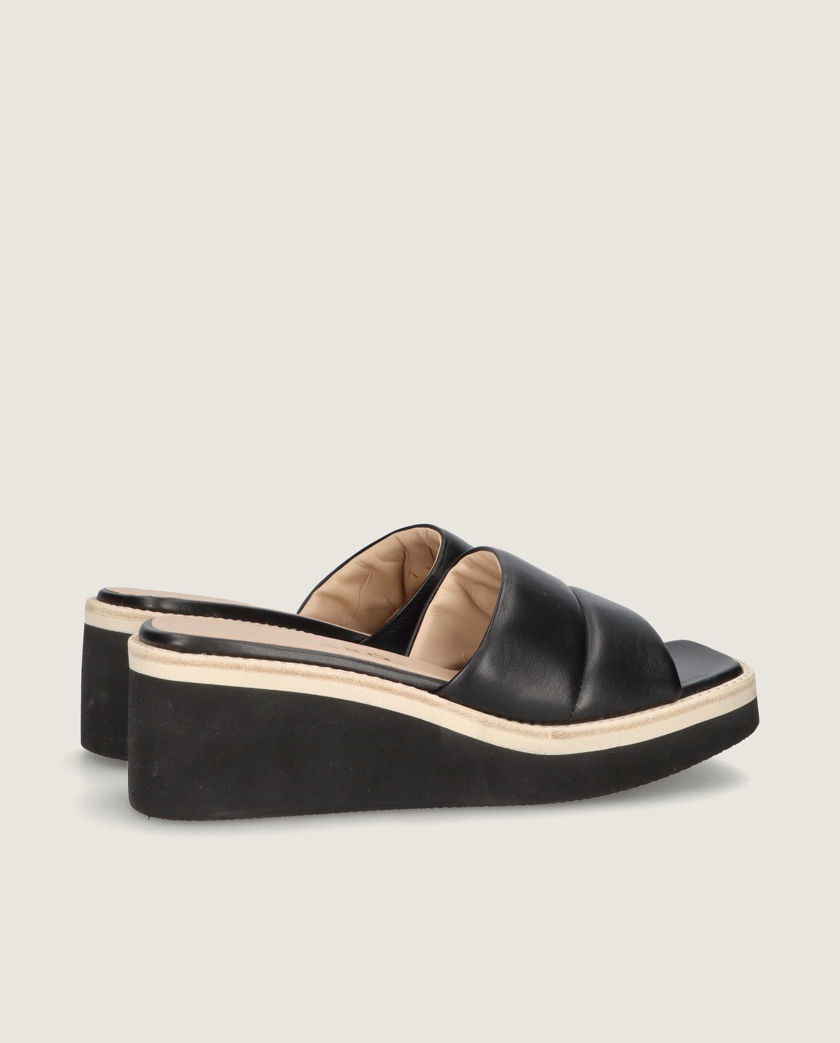 Ariana Black Leather Sandals