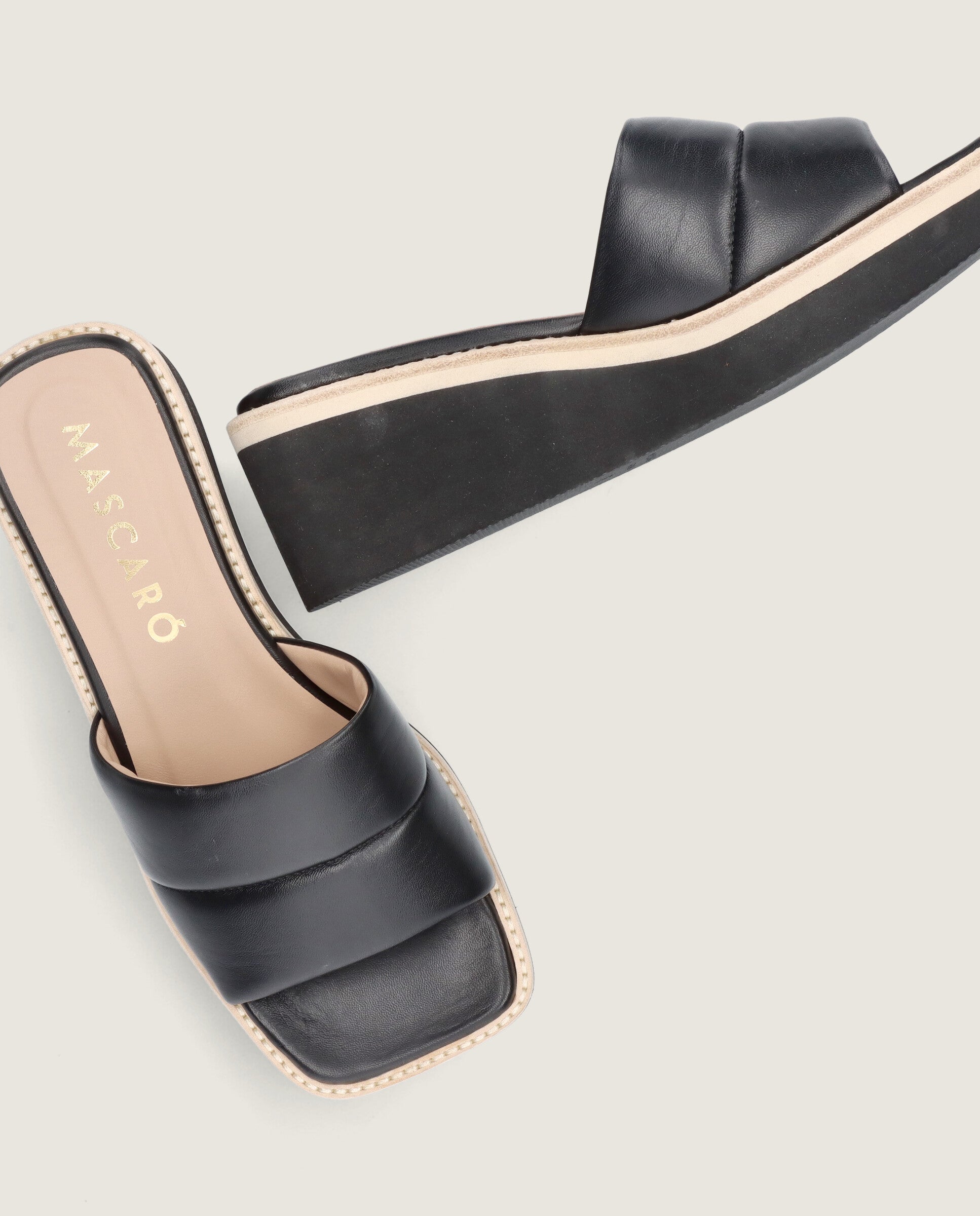 Ariana Black Leather Sandals