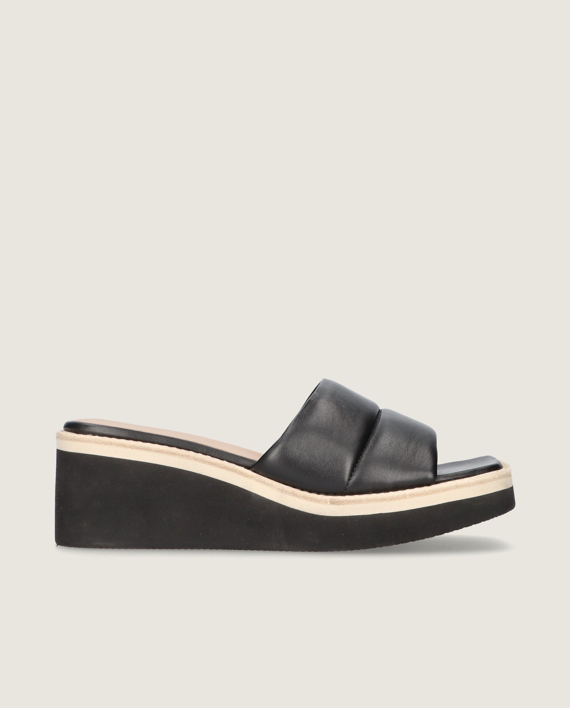 Ariana Black Leather Sandals