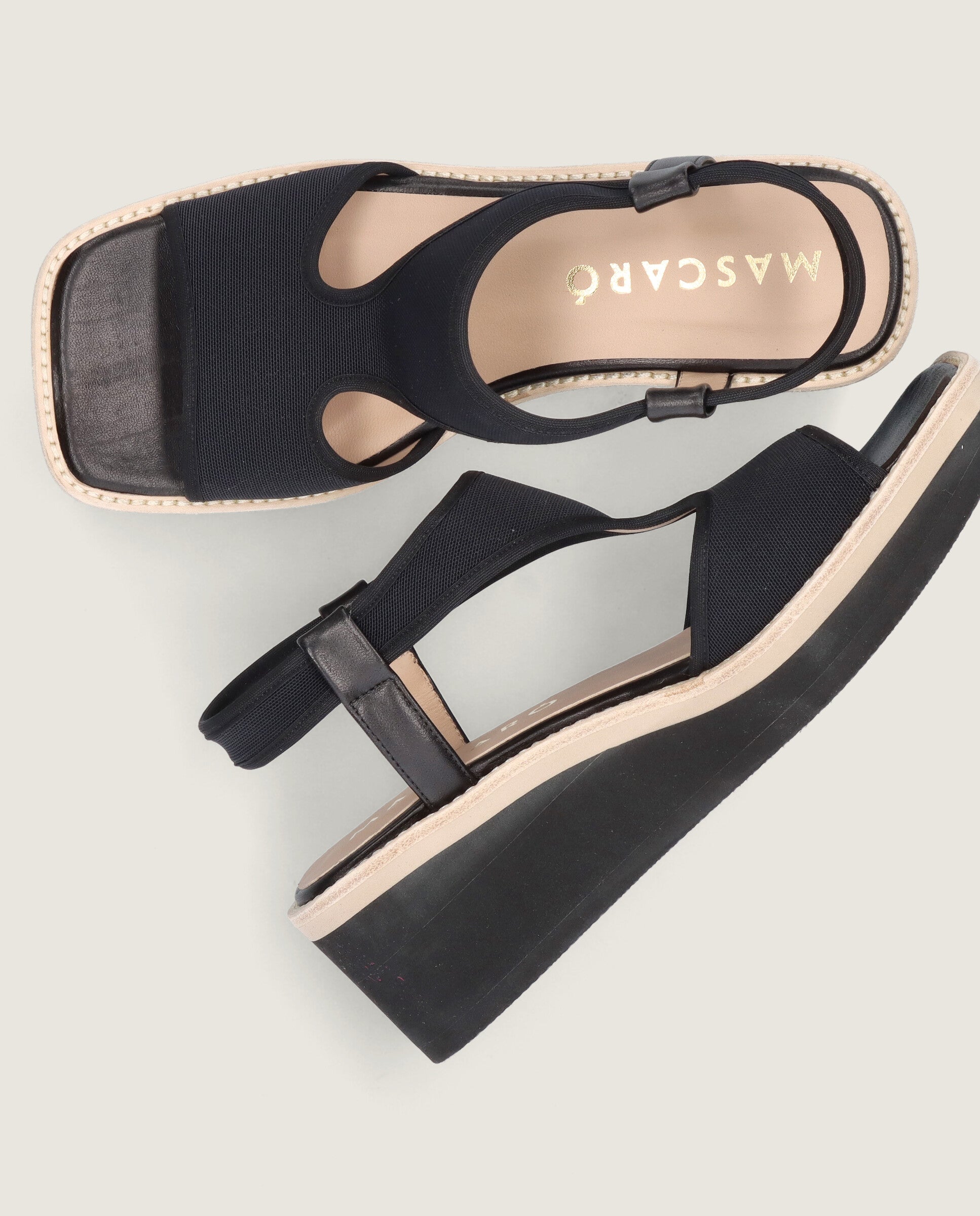 Ariana Black Woven Sandals