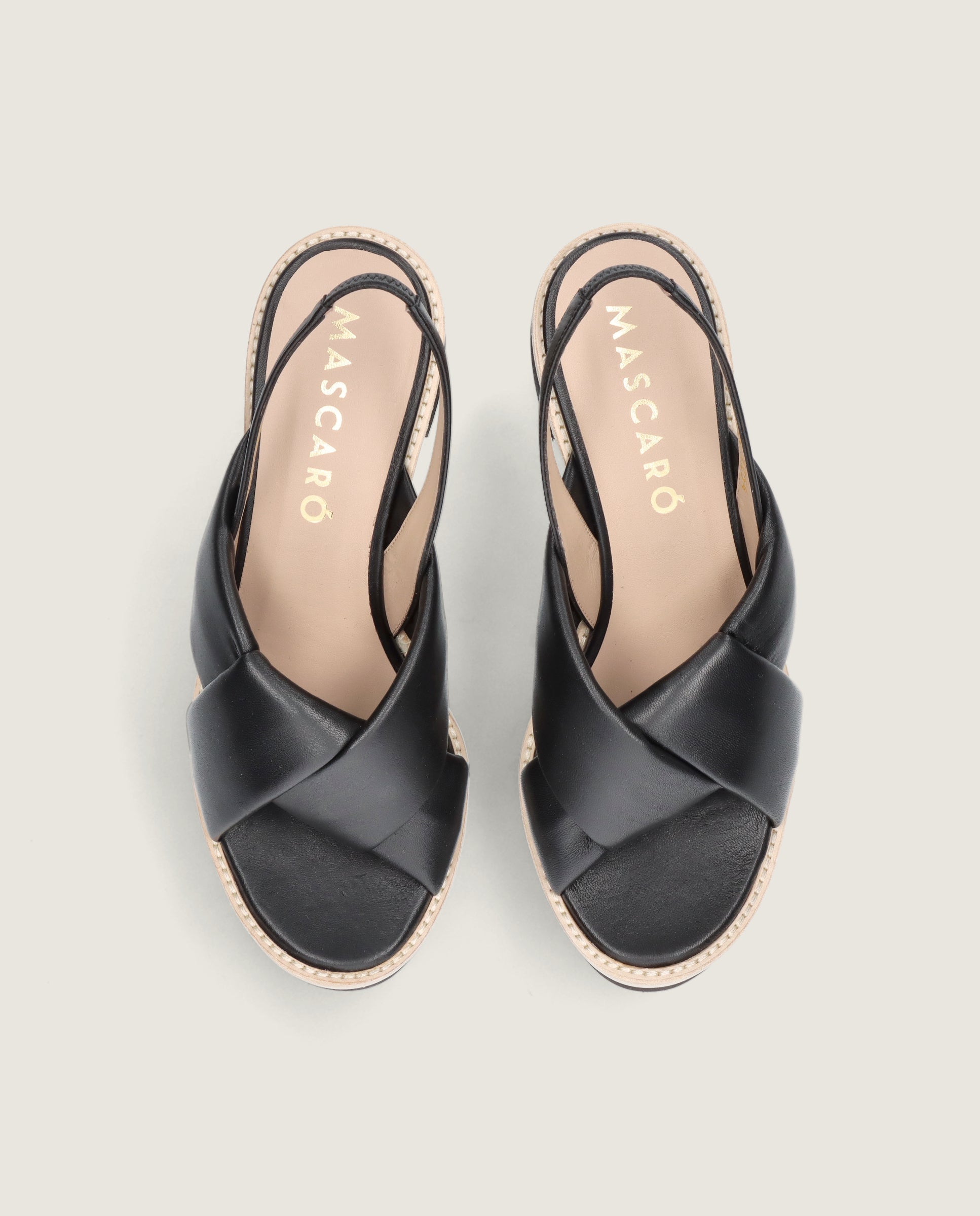Corfu Black Leather Sandals