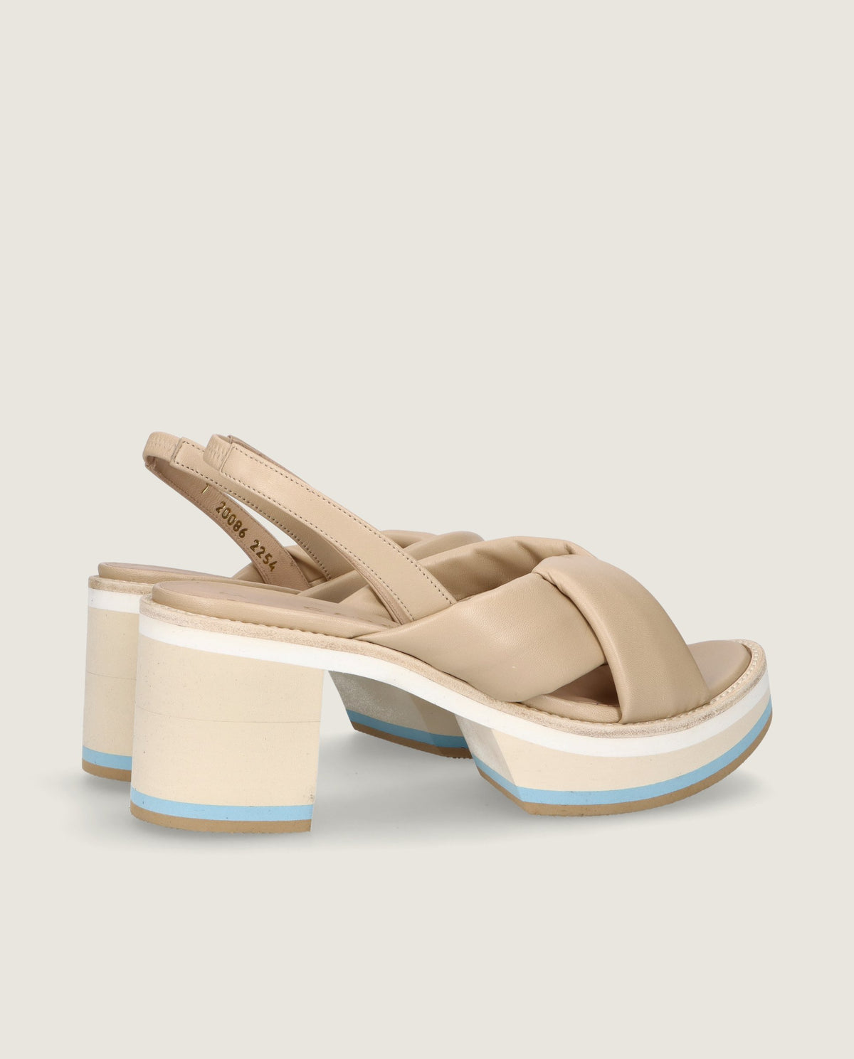 Sandales en cuir beige Corfou