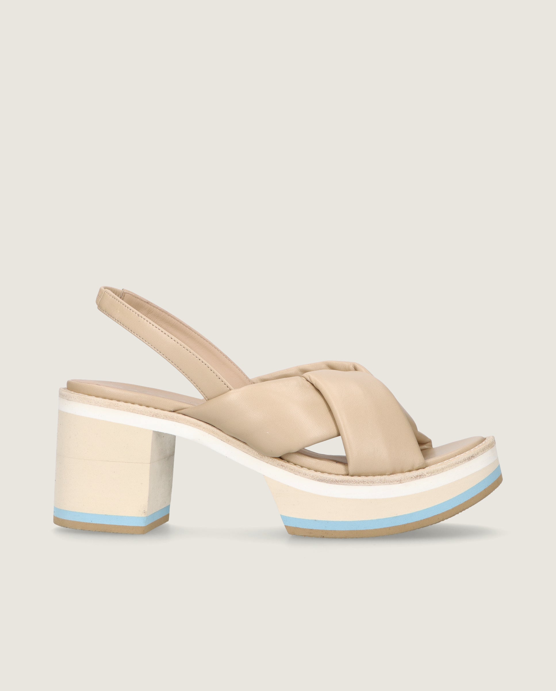 Corfu Beige Leather Sandals
