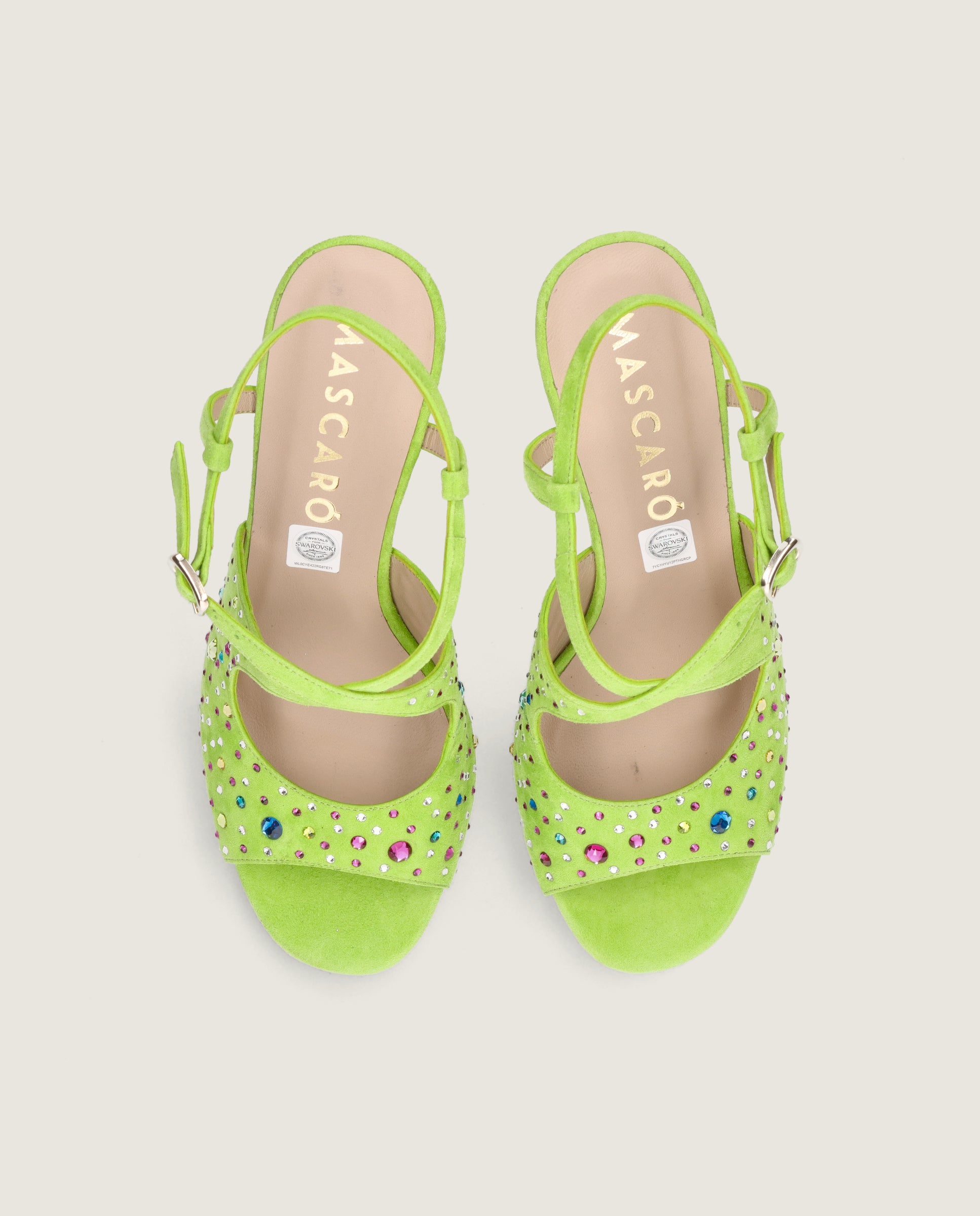 Sandales en daim vert Ruth