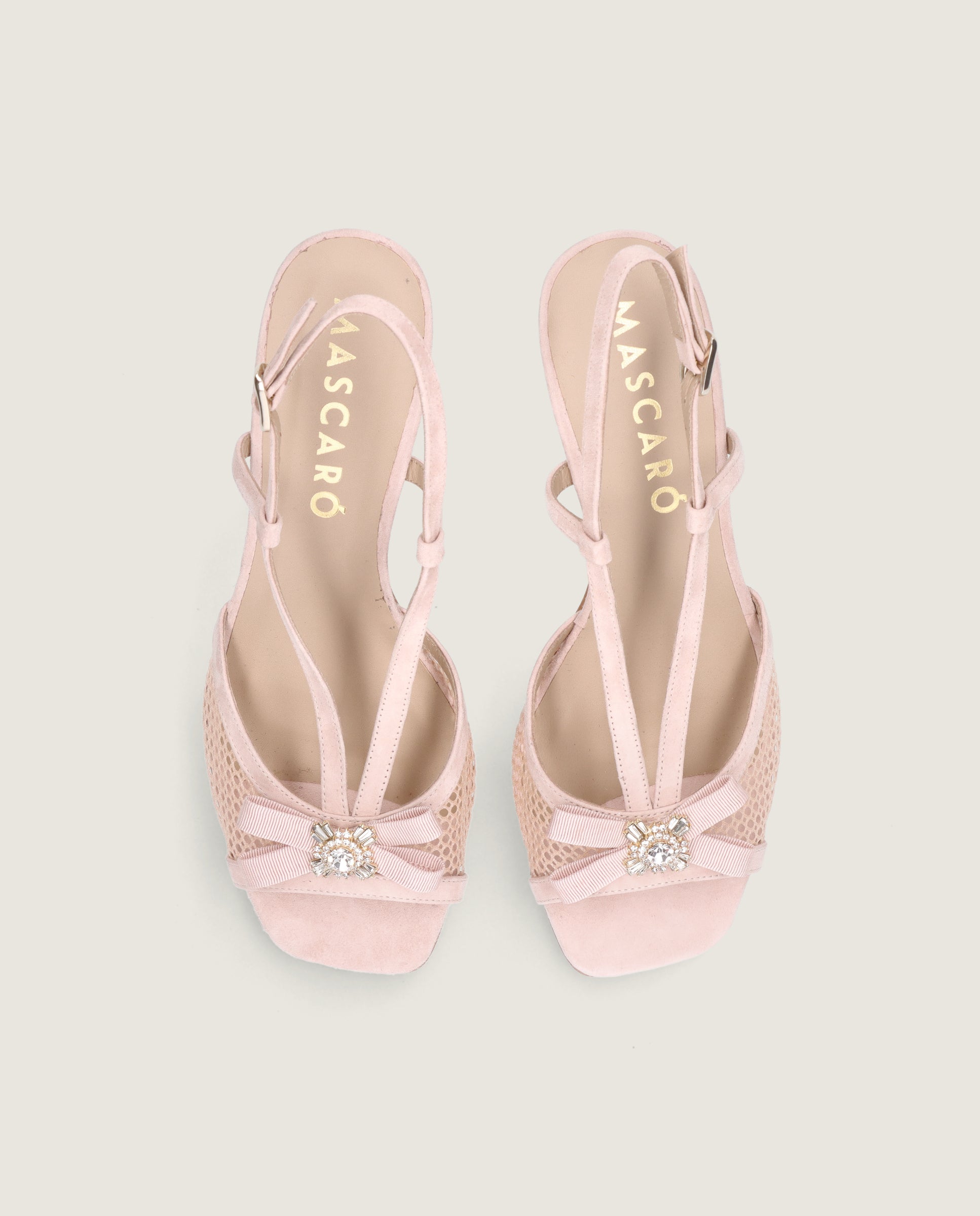 Beige Rote Mykonos Sandalen