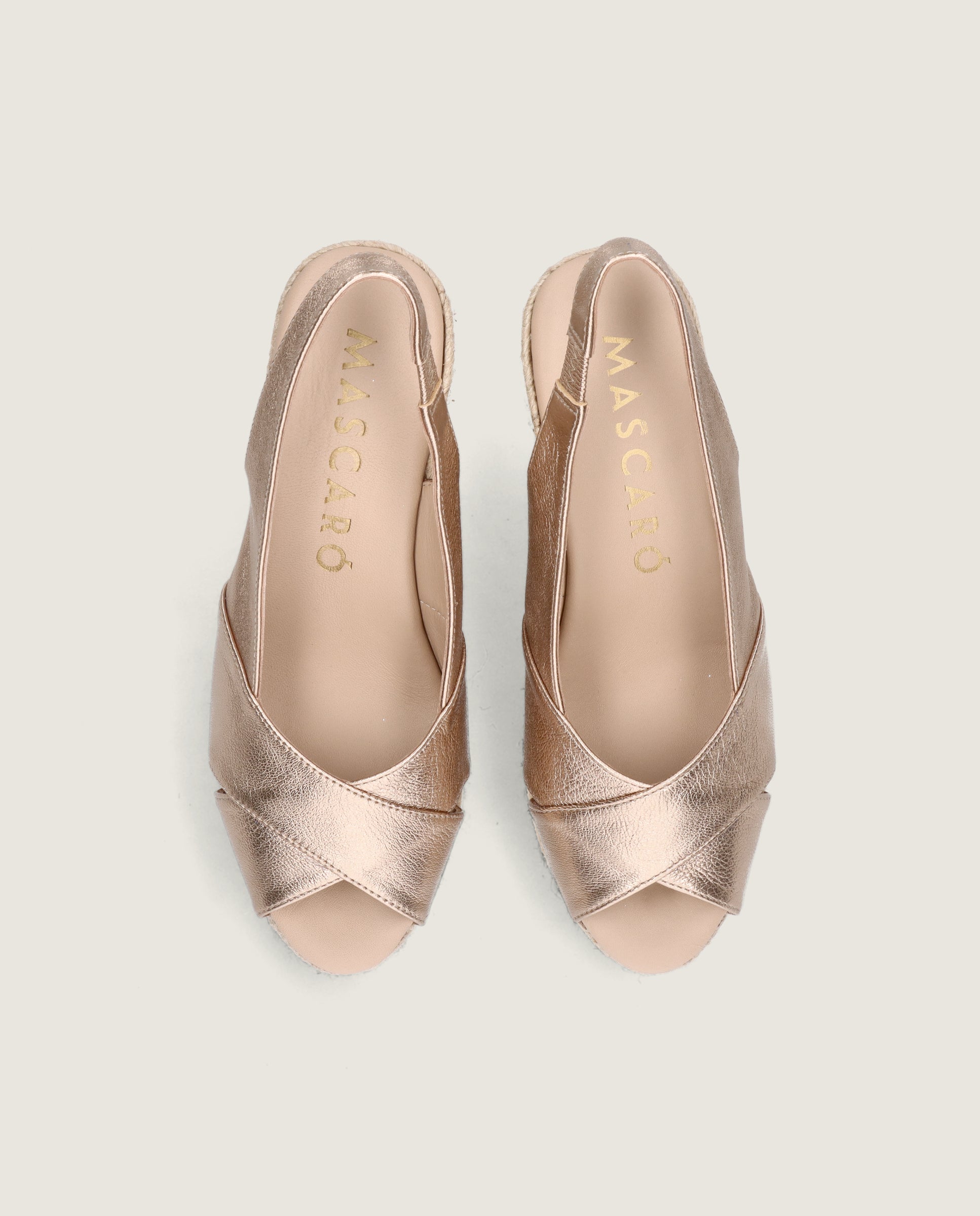 Alpargatas Esparto Vivinne Dorados Pieles metalizadas