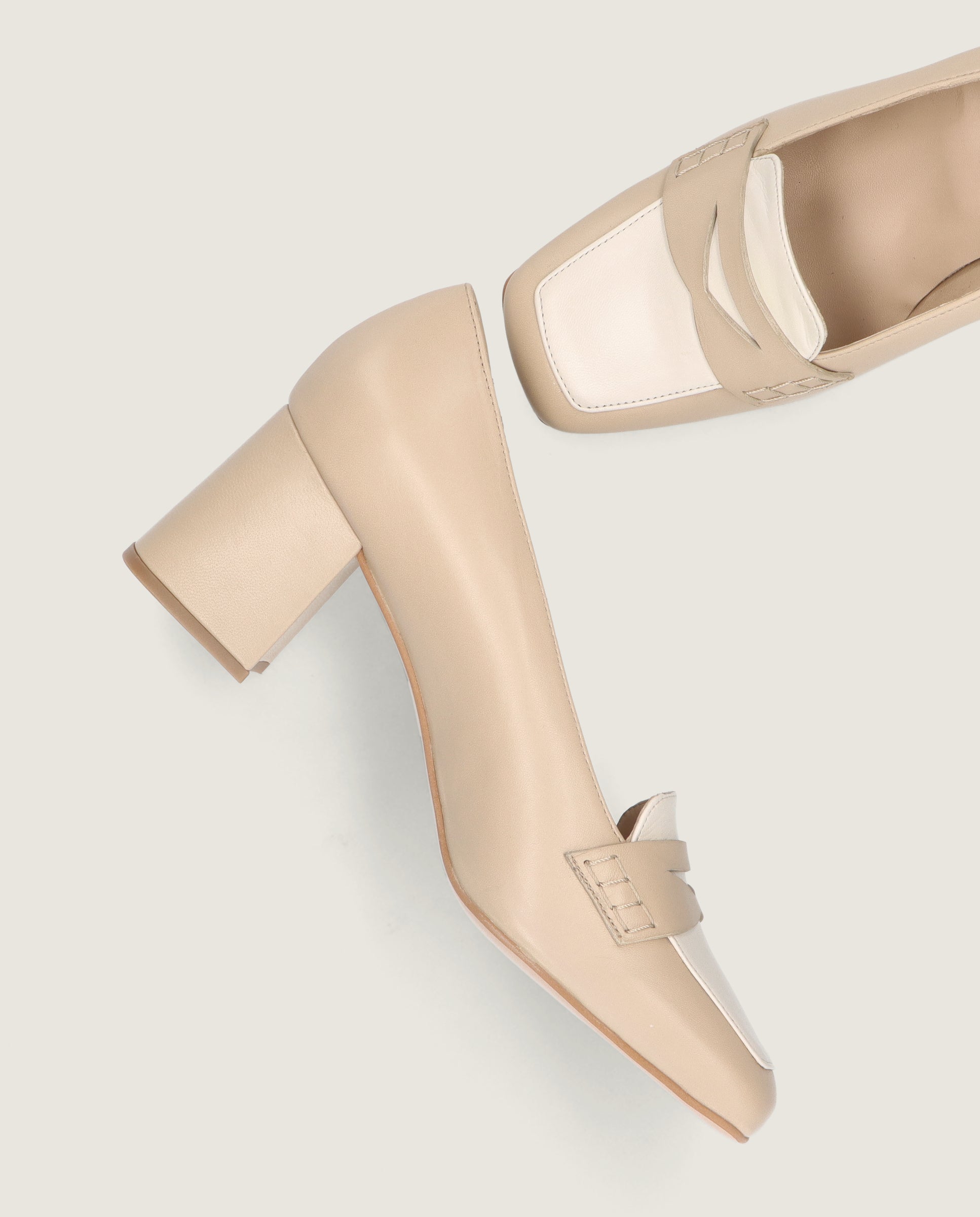 Beige Anuk Leder Loafers