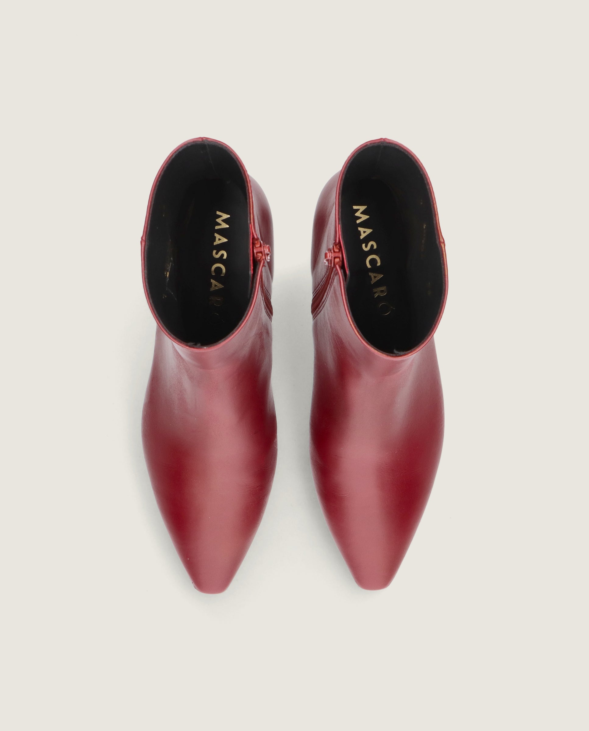 Alternative view of Greta Red Leather Ankle Boots by Mascaro