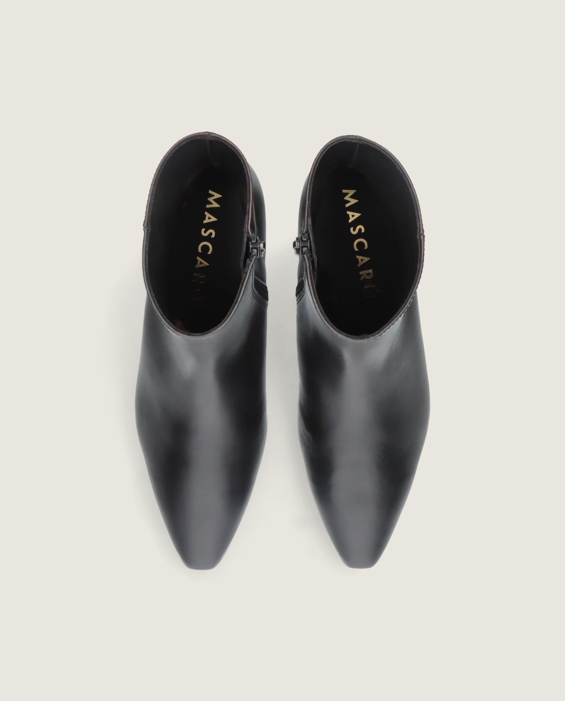 Greta Black Leather Ankle Boots