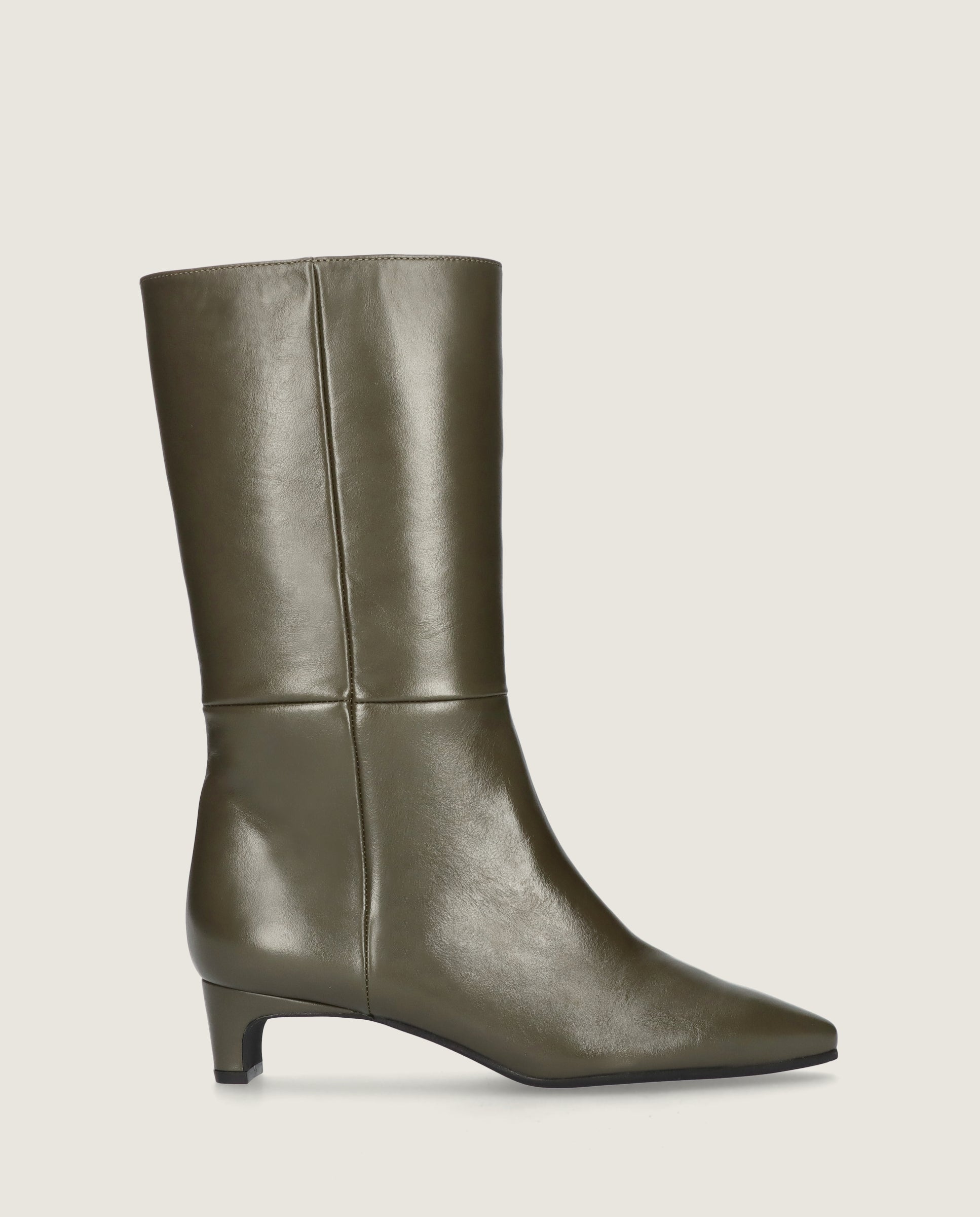 Greta Grüne Lederstiefel