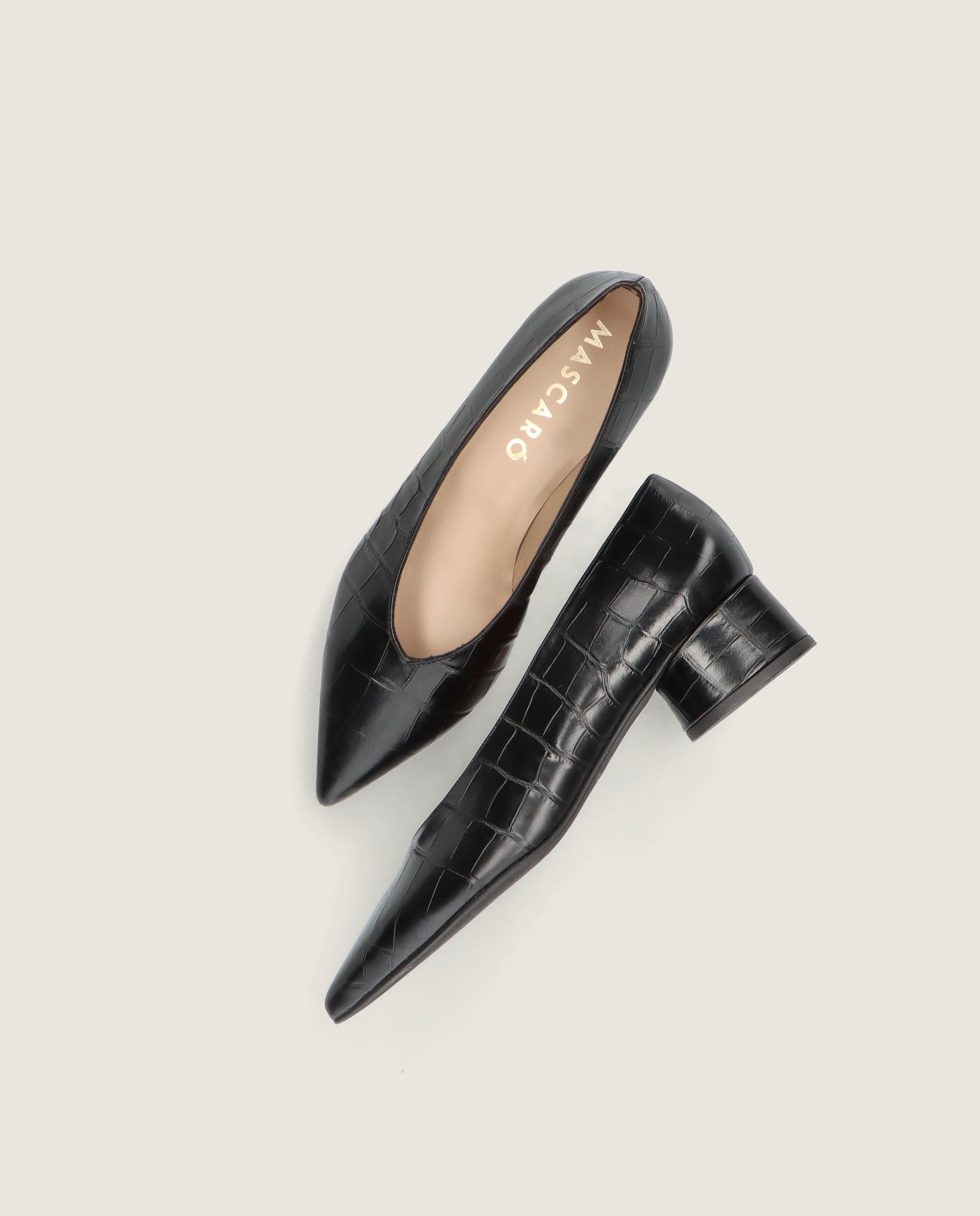 Holly Black Printed Leather Pumps