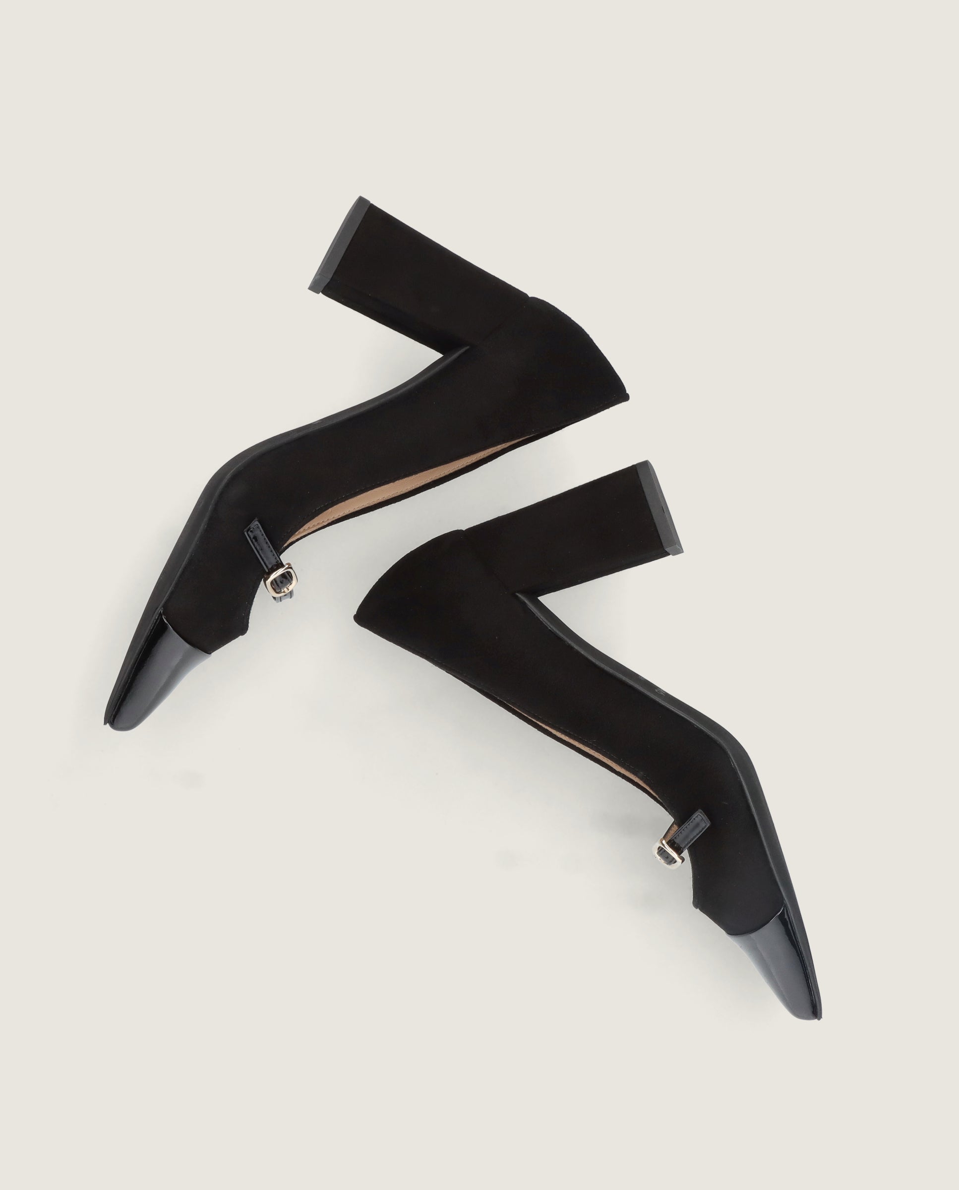 Renata Black Leather Pumps