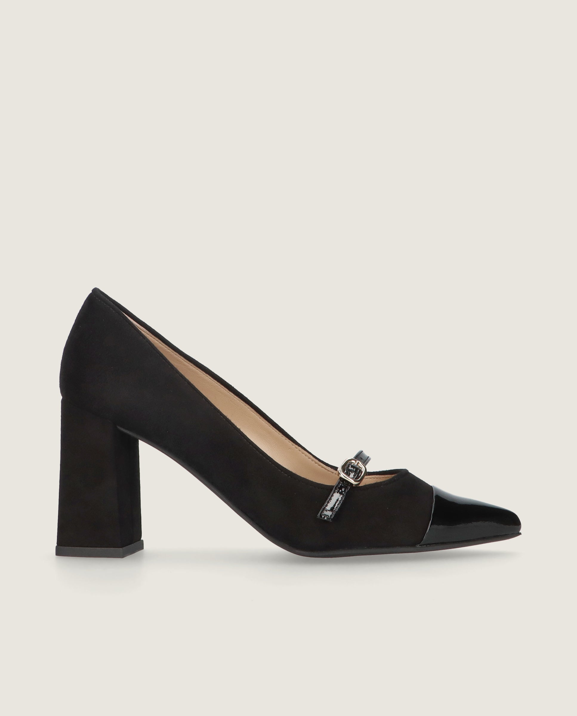 Renata Black Leather Pumps
