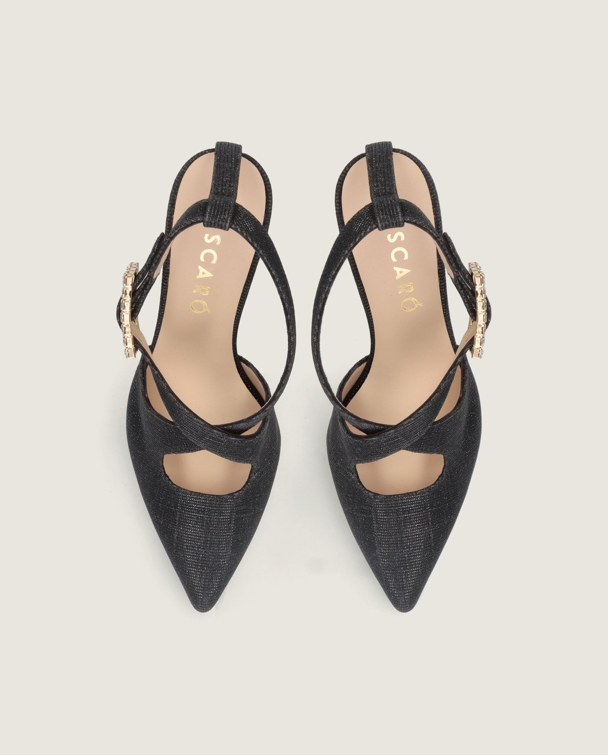 Alternative view of Renata Black Woven Pumps by Mascaro