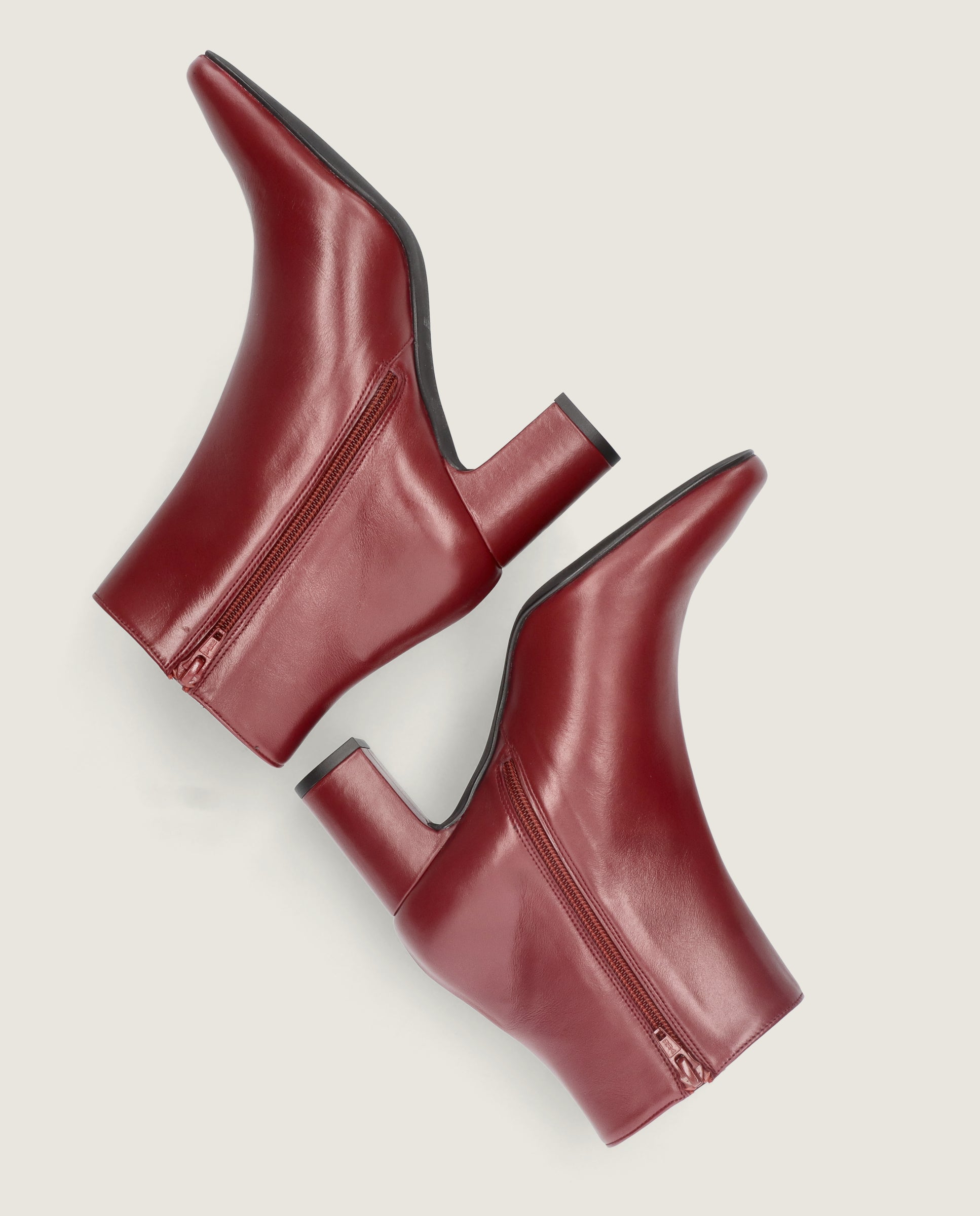 Freja Orange Leather Ankle Boots