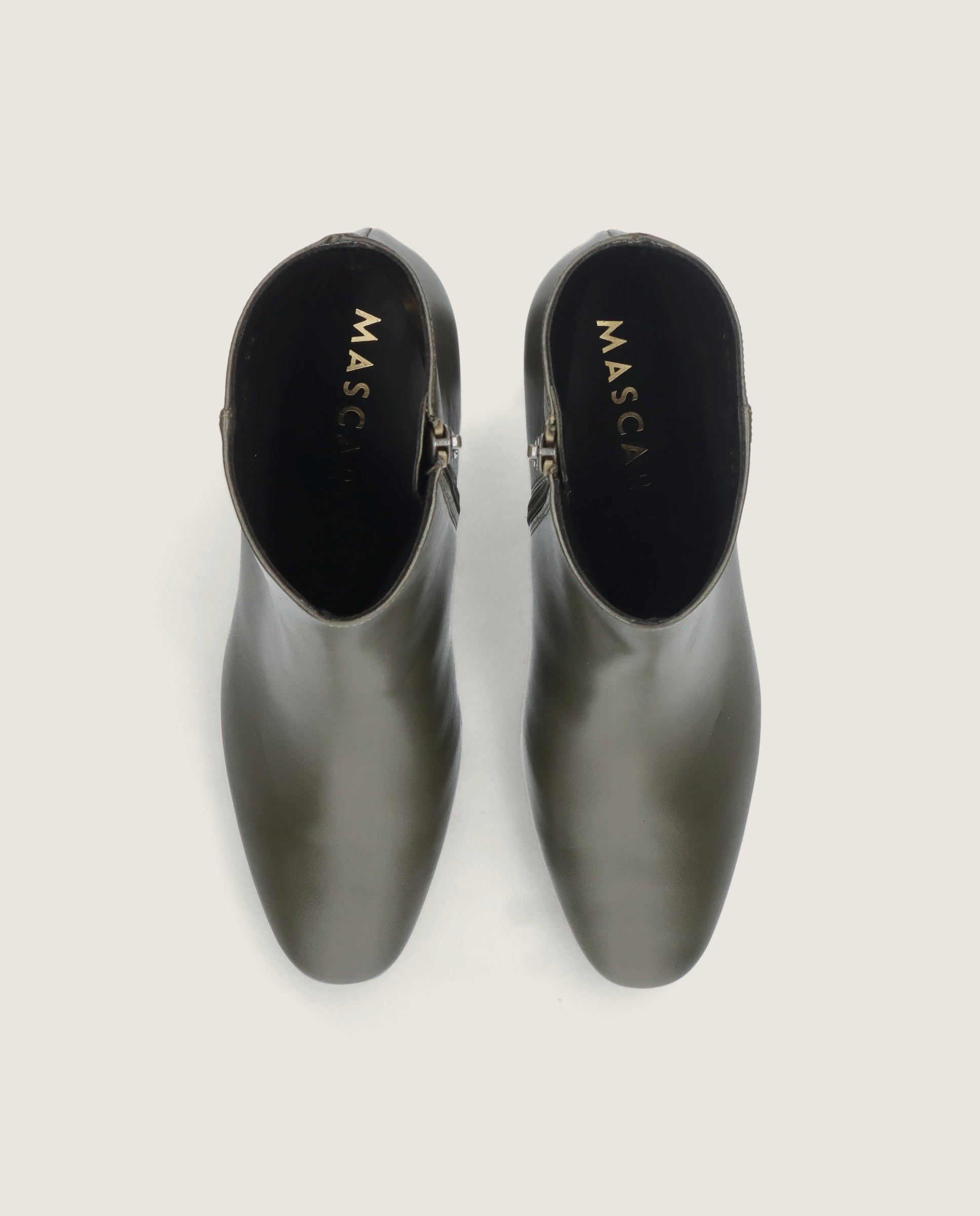 Freja Green Leather Ankle Boots