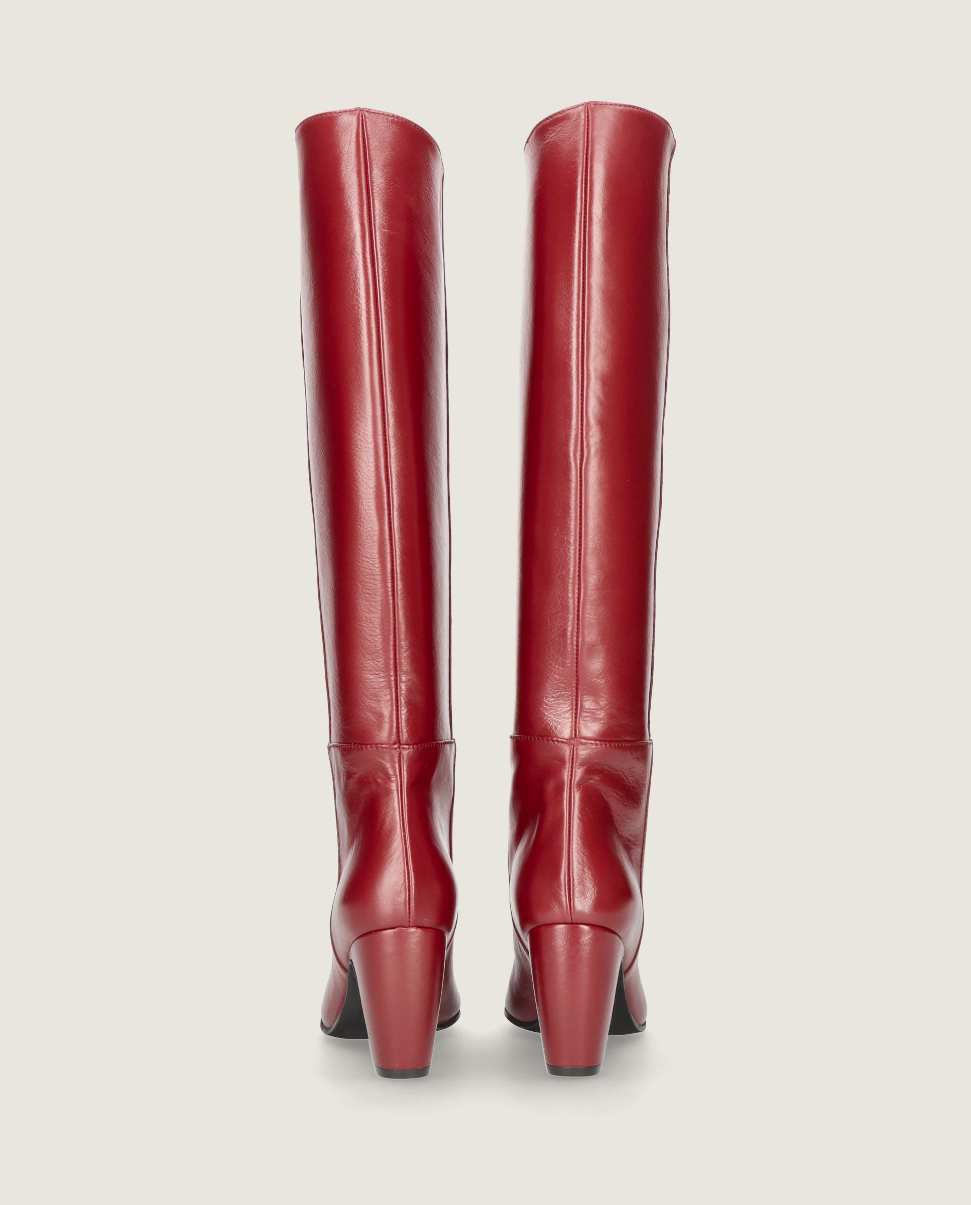 Emily Red Leather Boots
