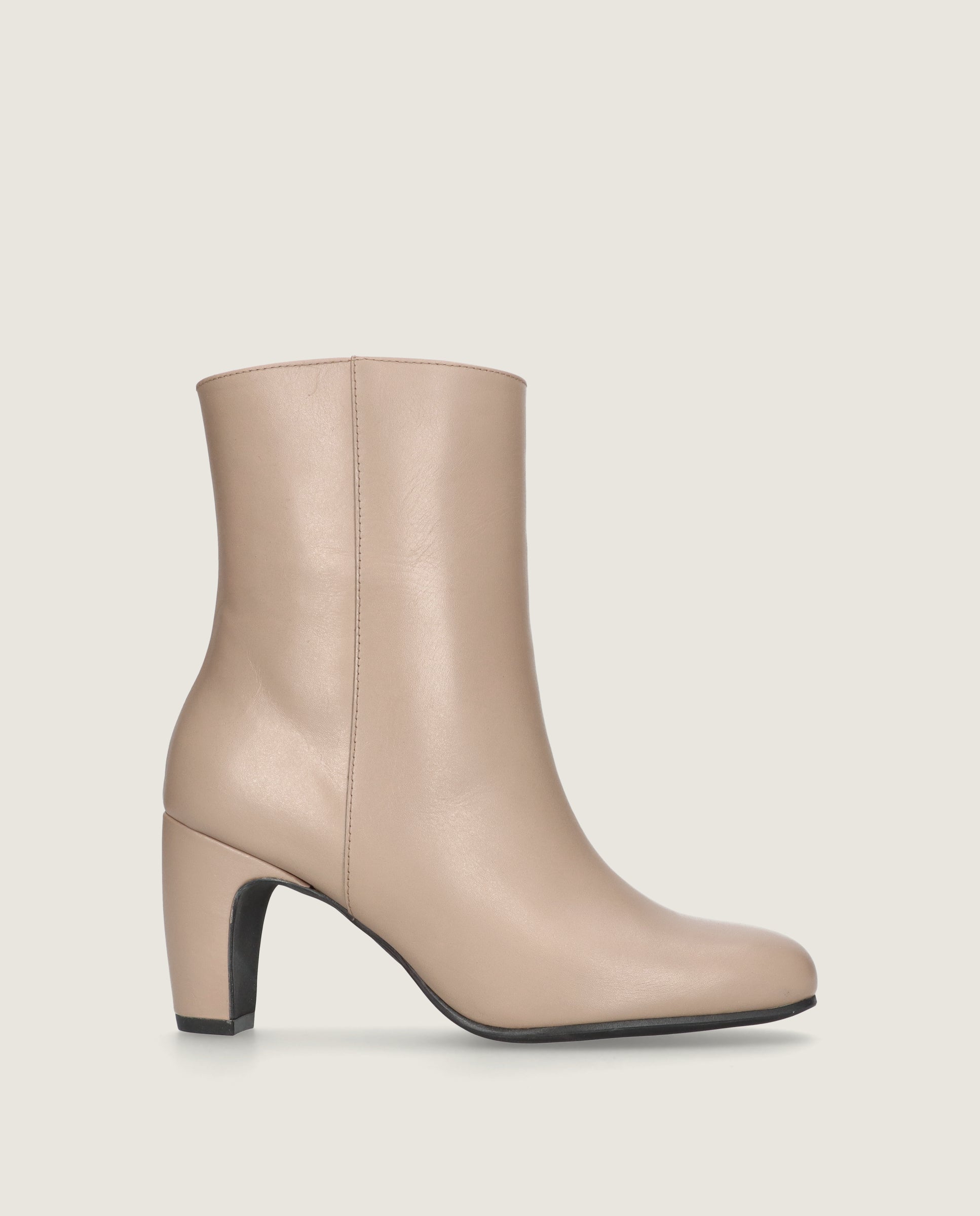 Emily Beige Leather Ankle Boots
