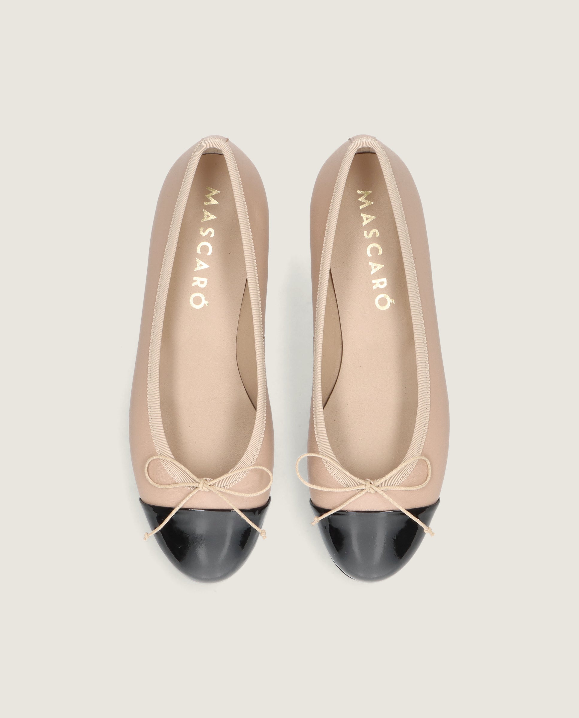 Vue alternative de Ballerines en cuir beige Audrey par Mascaro