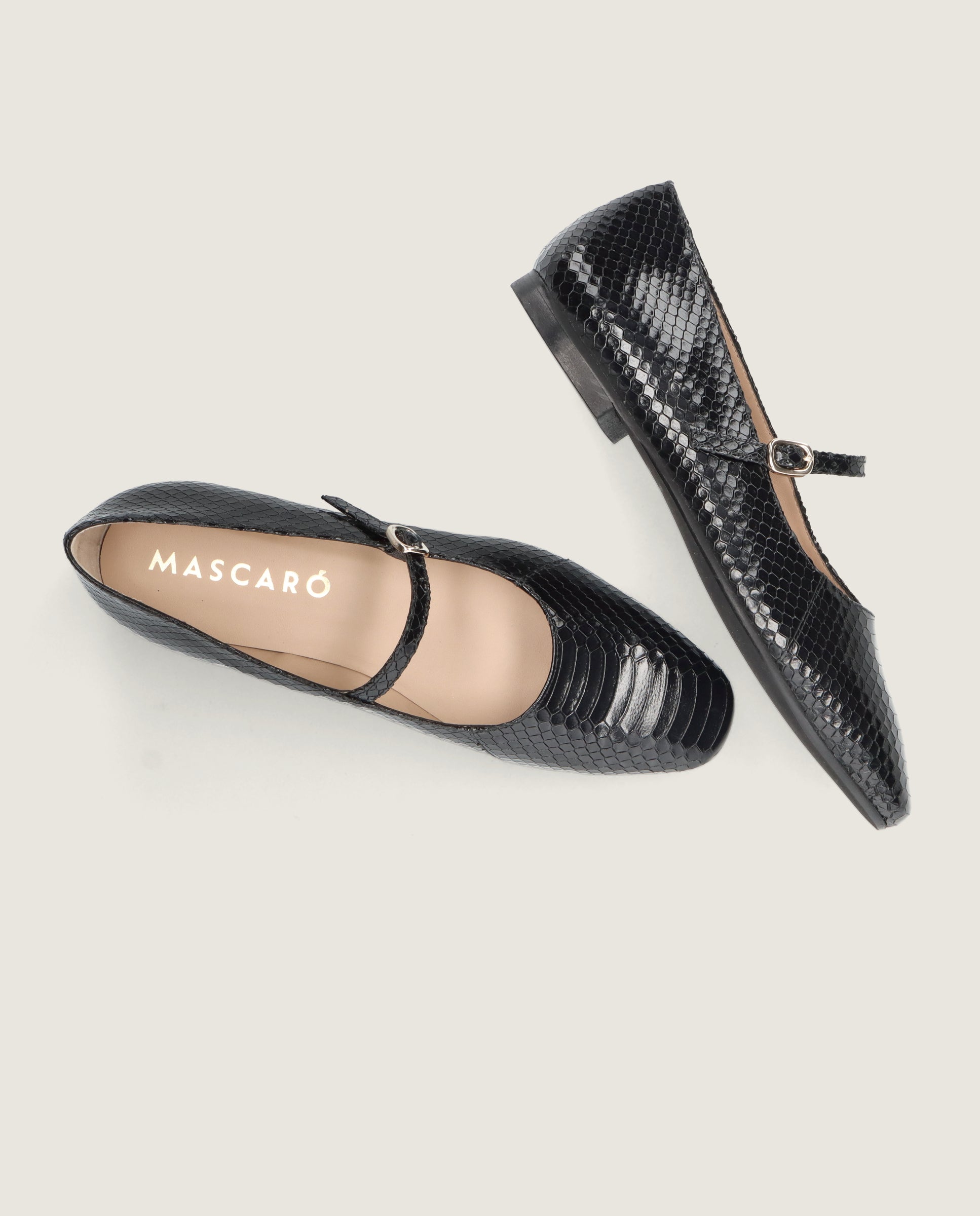 Fede Ballerinas Schwarz Leder