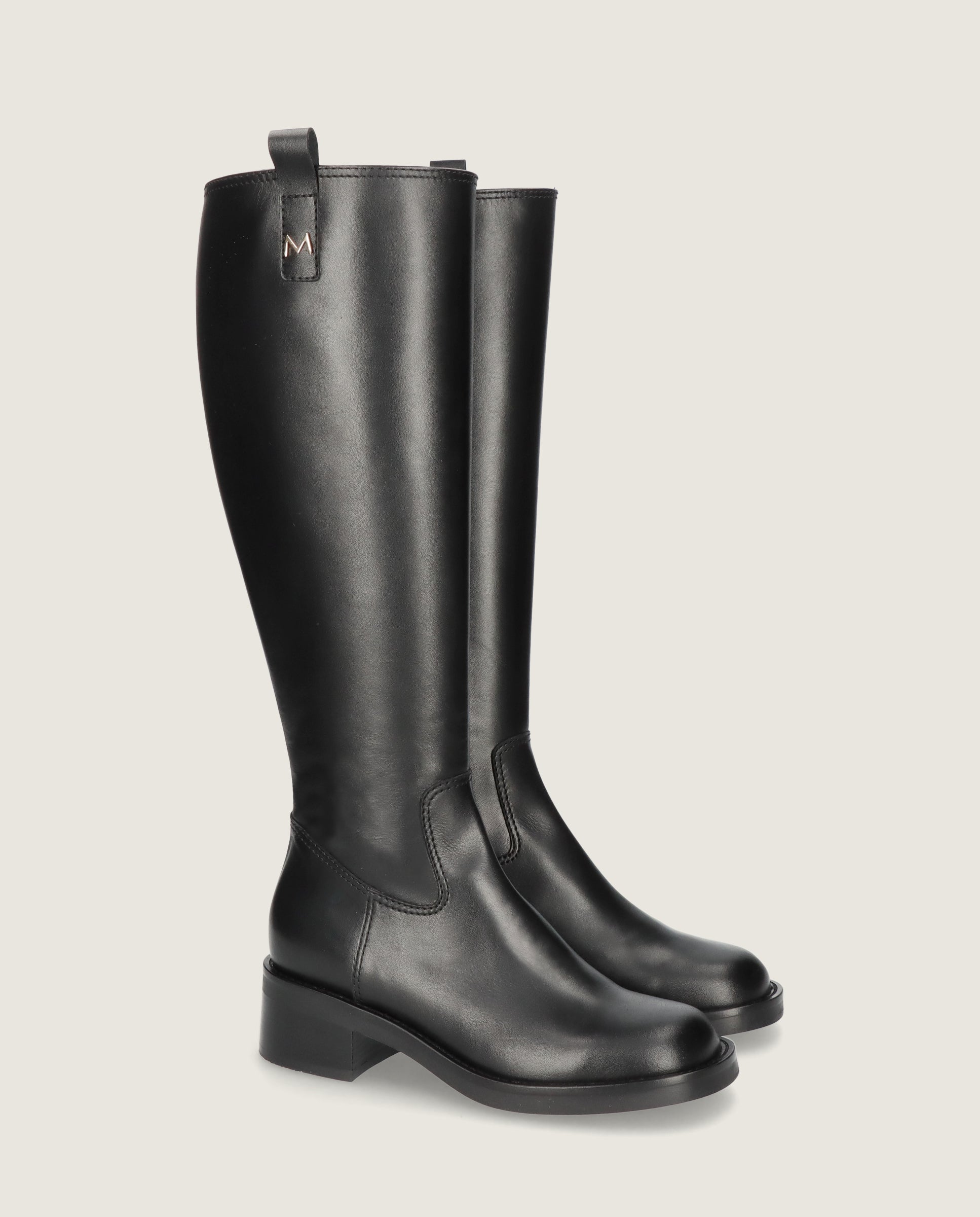 Anais Black Leather Boots