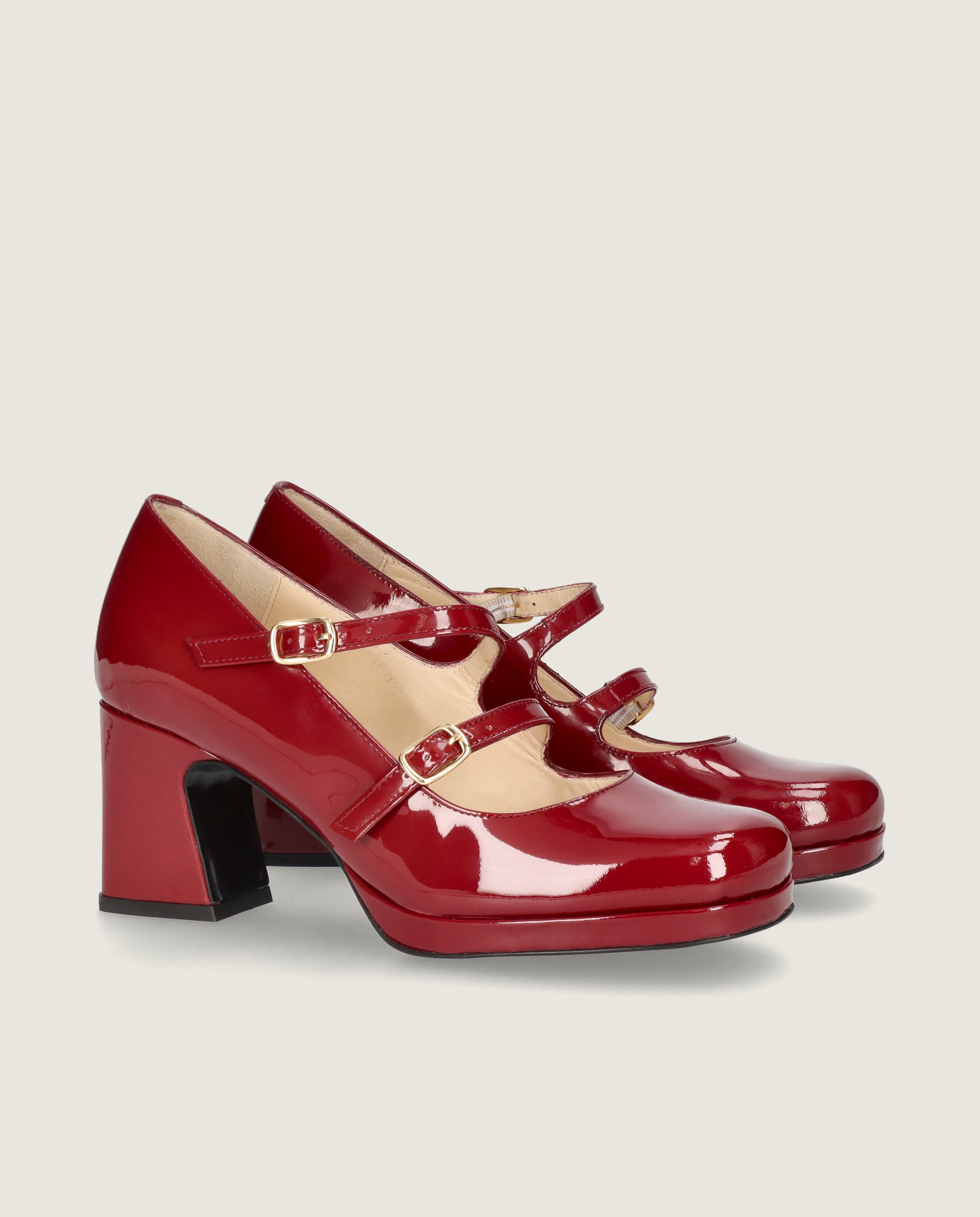 Image de Salon de cuir verni rouge Talia par Mascaro