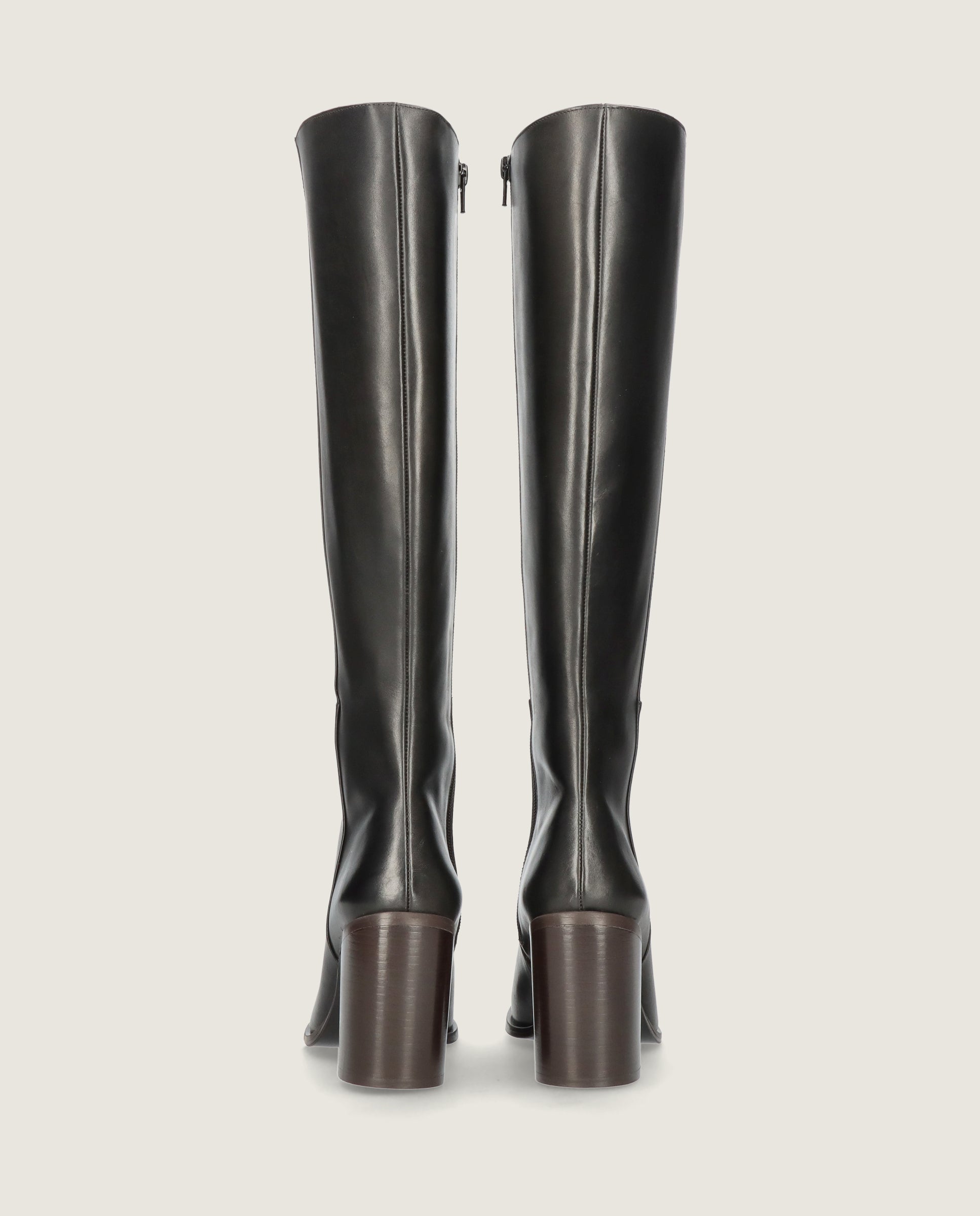 Asha Black Leather Boots