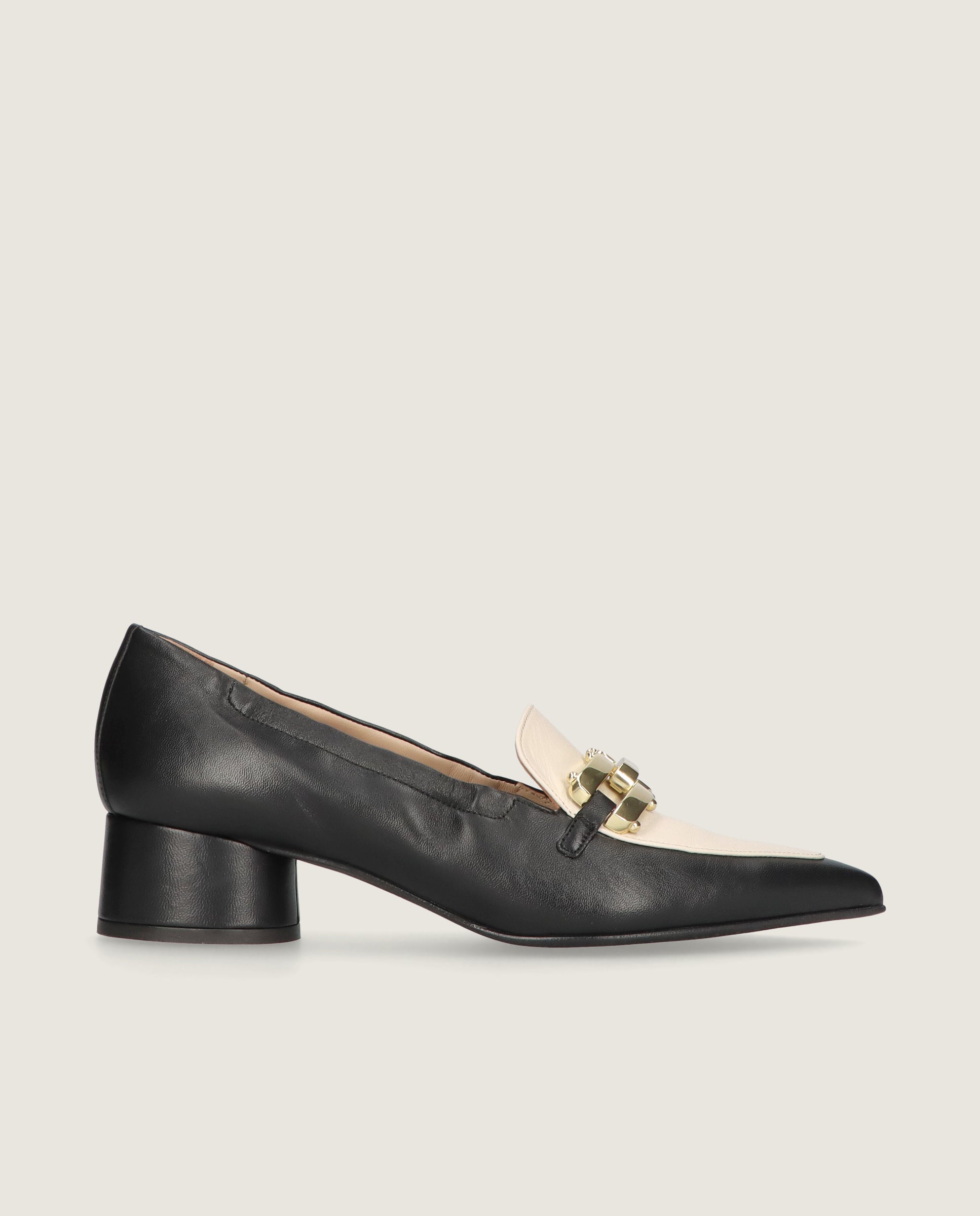 Holly Black Leather Loafers