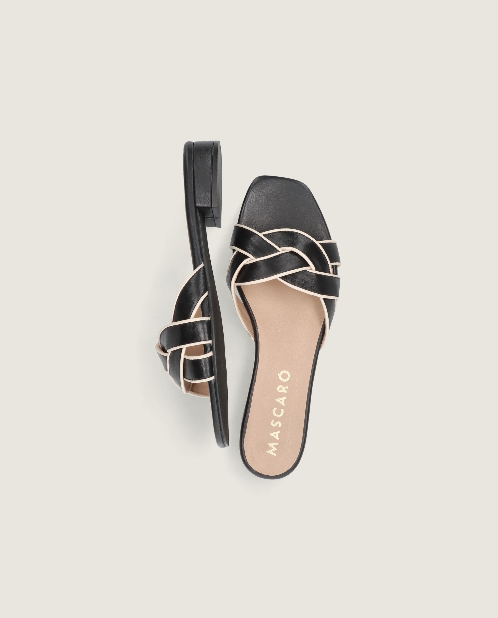 Eva Black Leather Sandals
