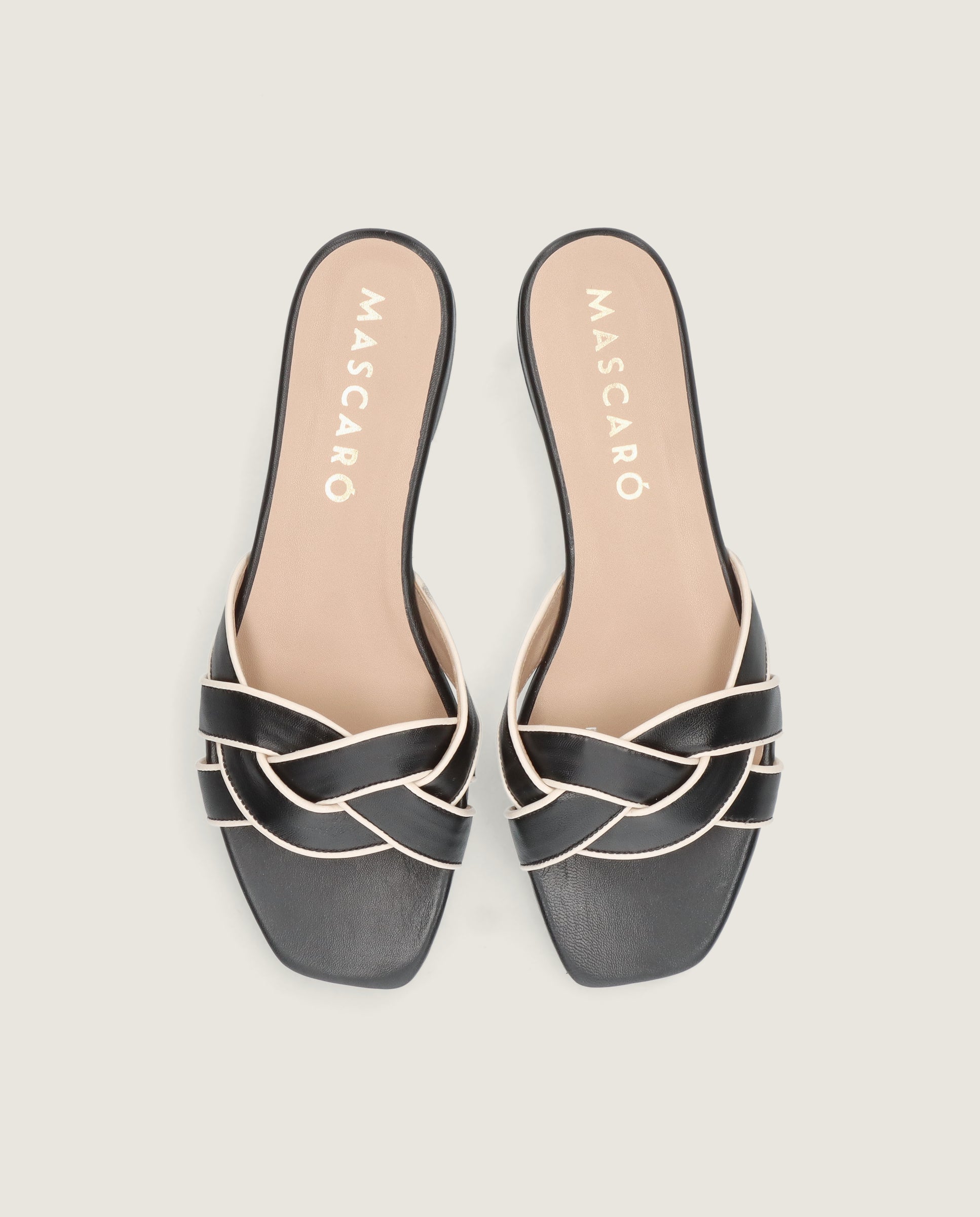 Alternative view of Eva Black Leather Sandals by Mascaro