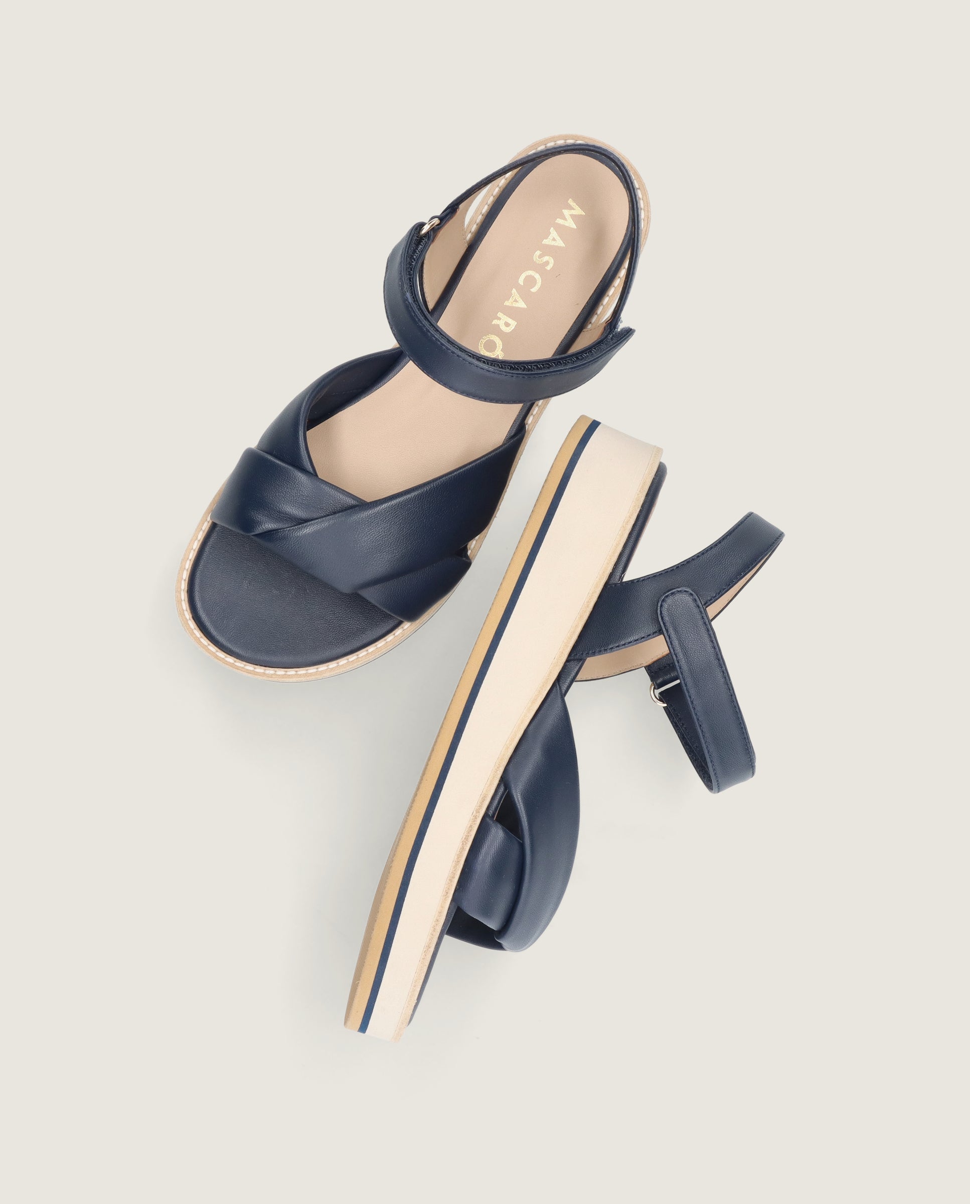 Blaue Lygia Leder Sandalen