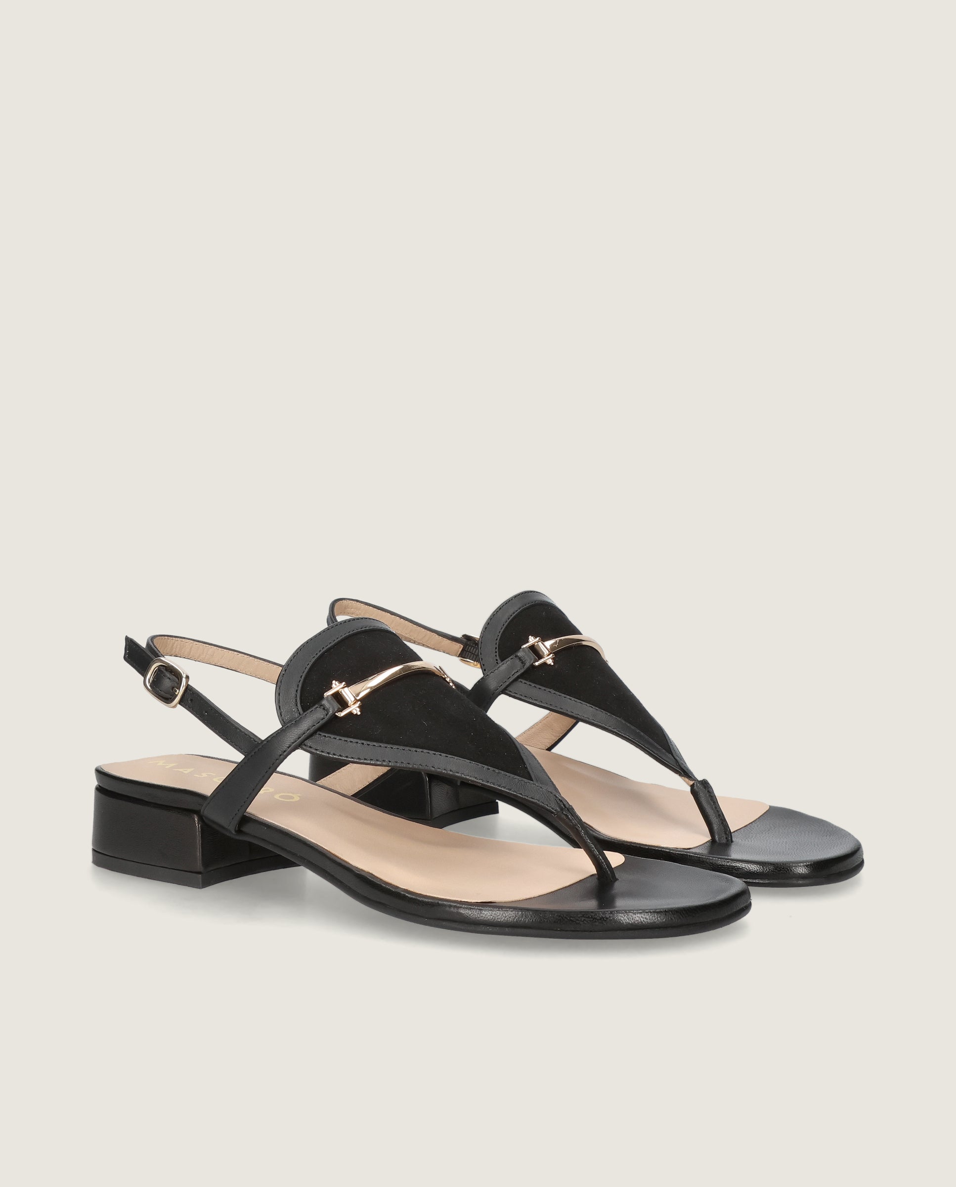 Sandalias Amelie Negros Piel