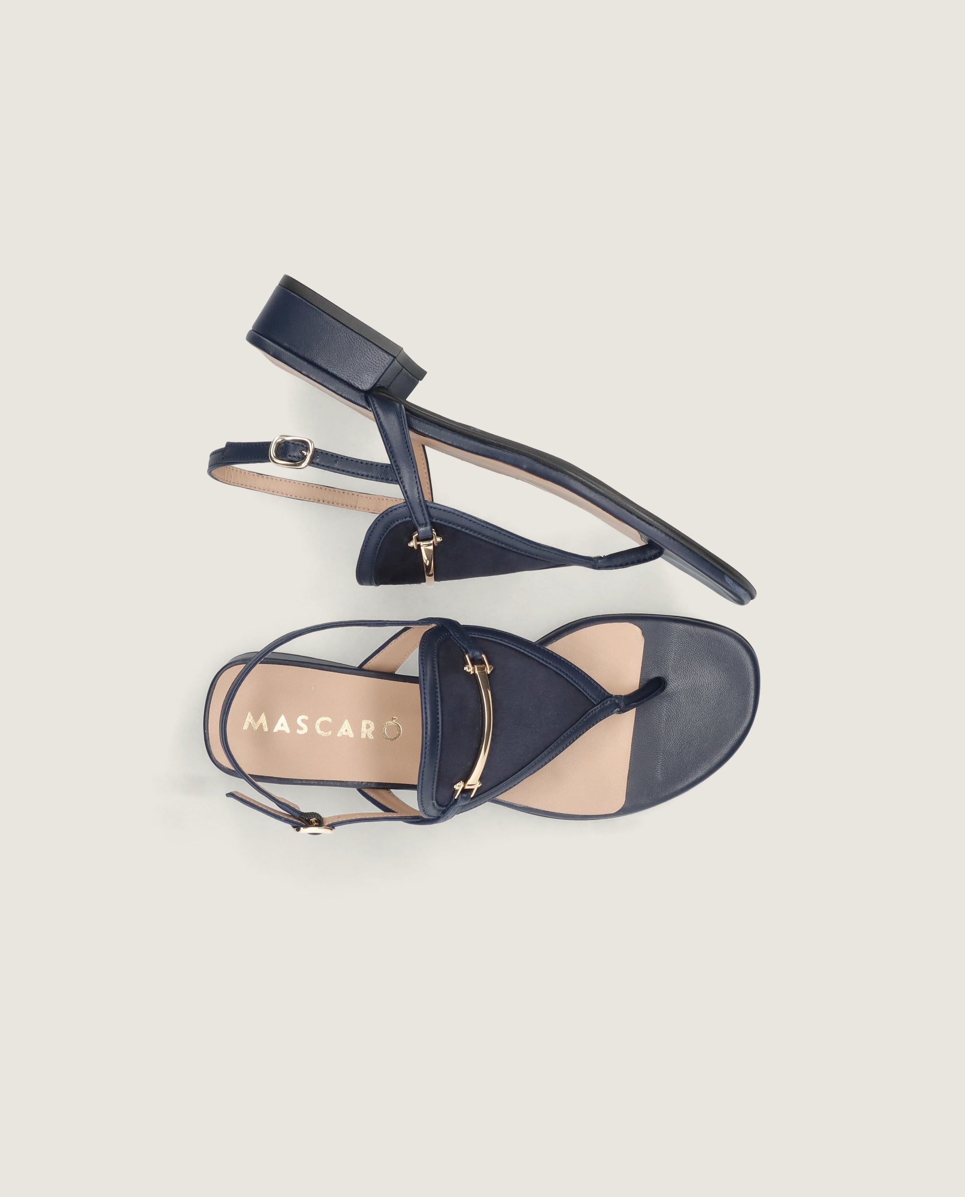 Sandalias Amelie Azules Piel