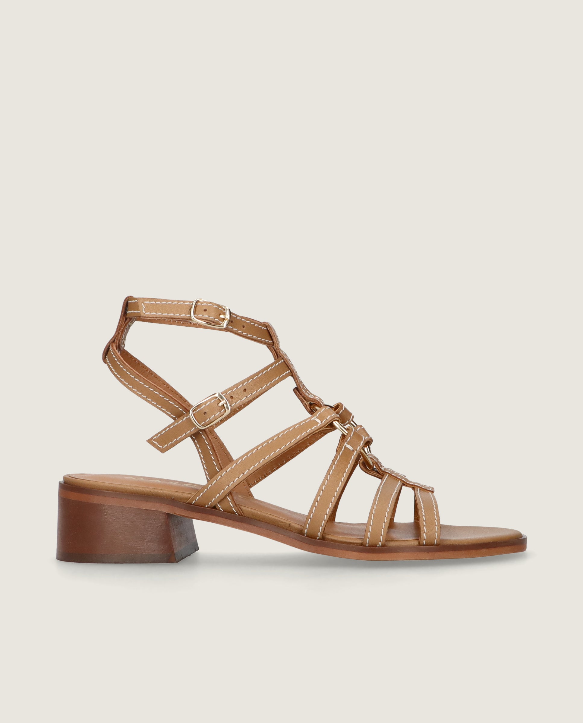 Lulu Brown Leather Sandals