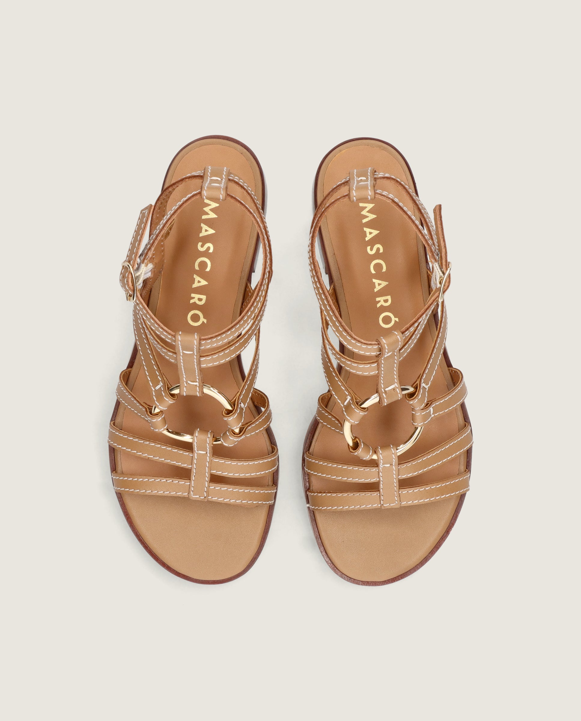 Vista alternativa de Sandalias Lulu Marrones Piel por Mascaro