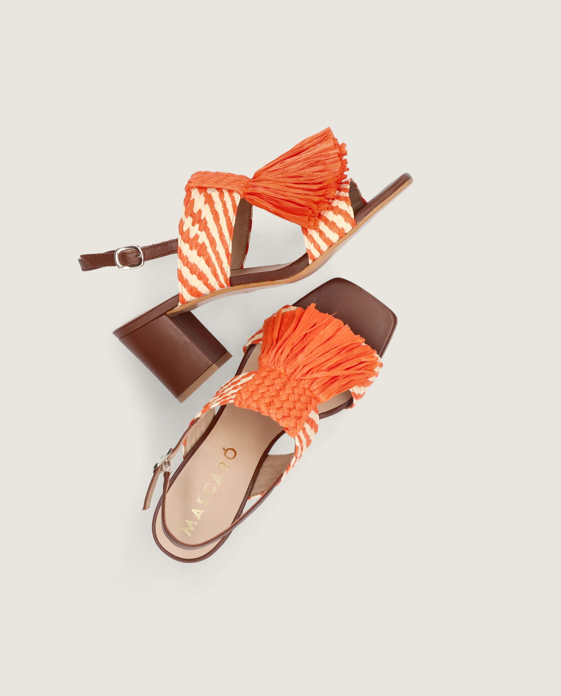 Sandalias Annie Naranjas Tejidos