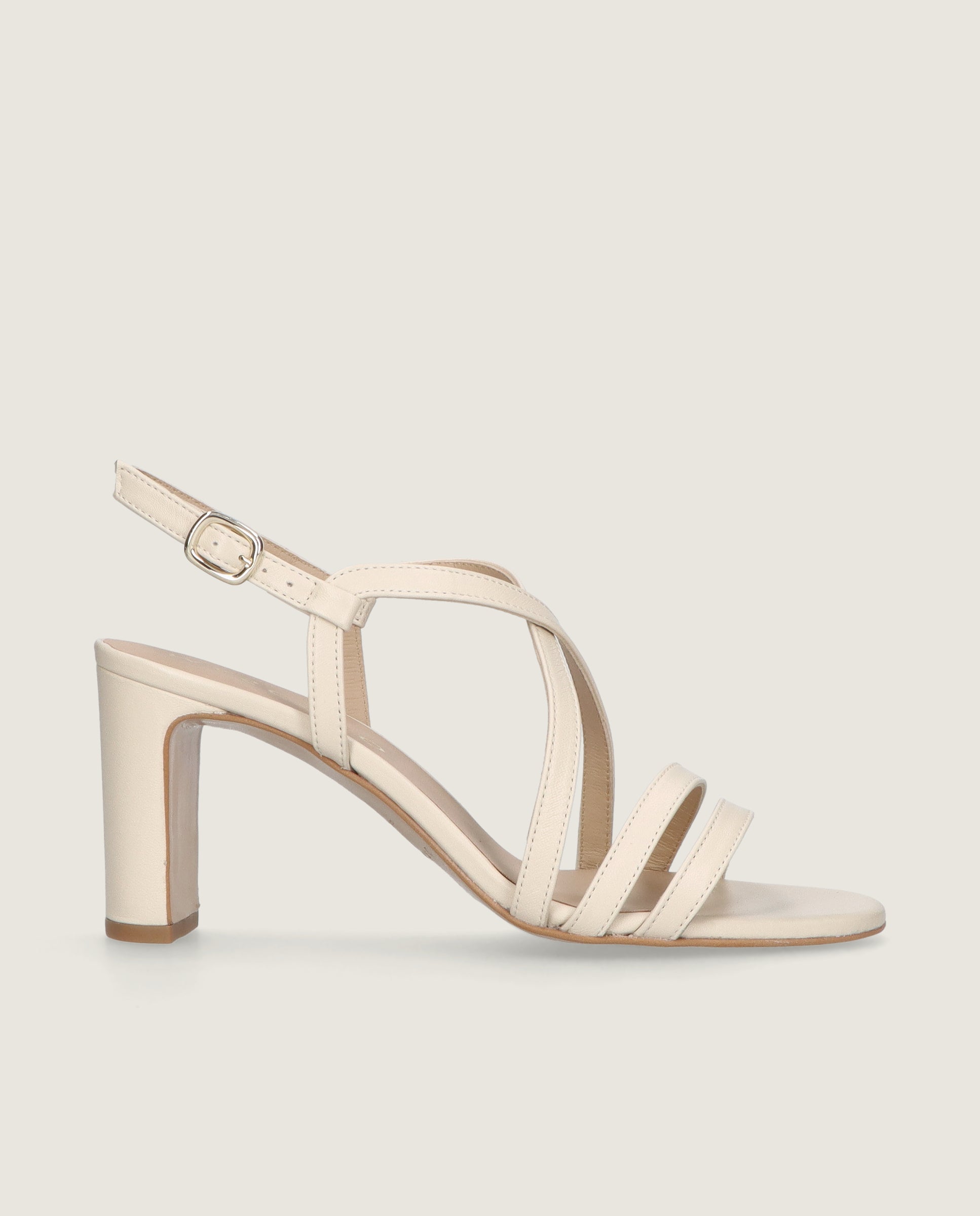 Maria White Leather Sandals