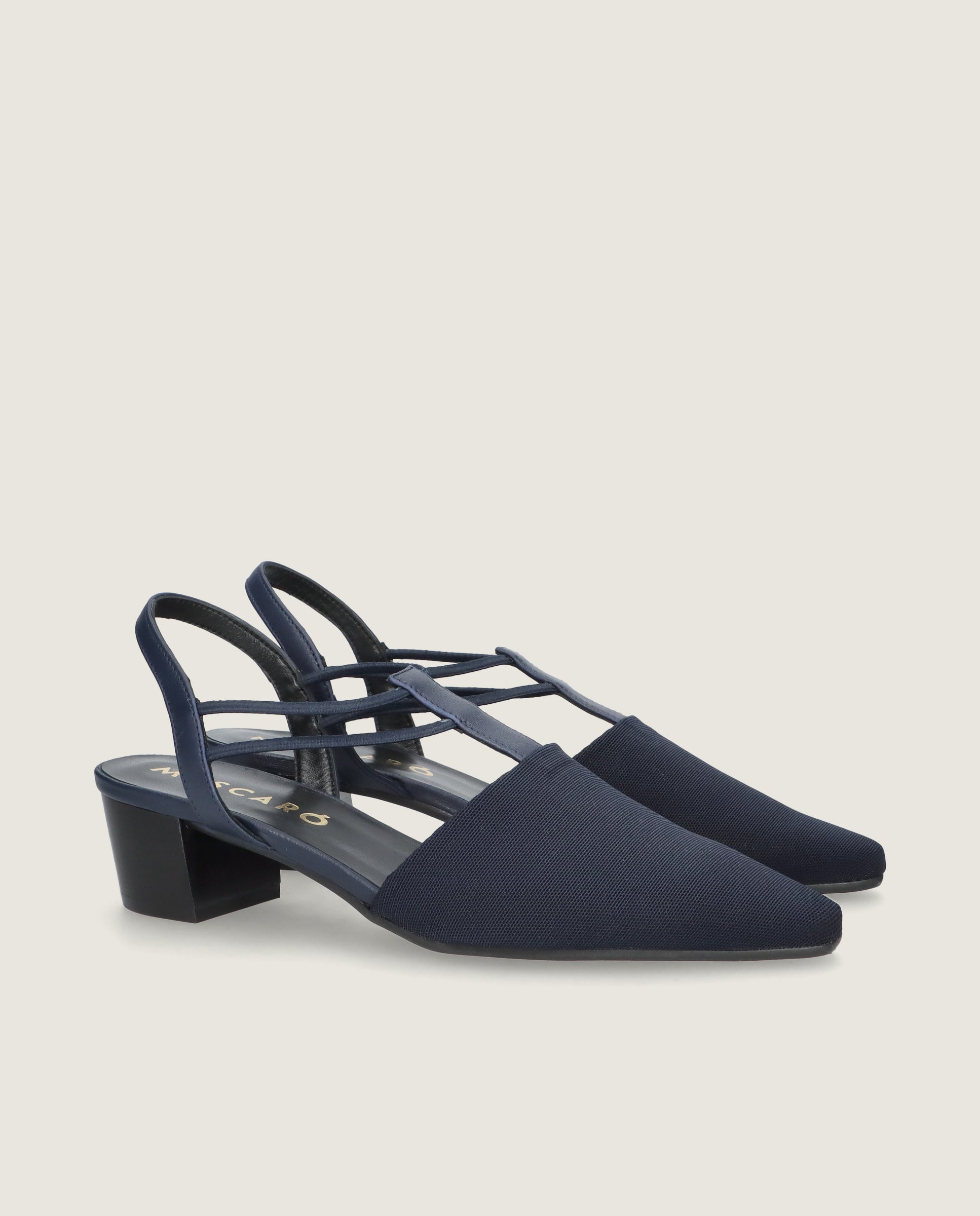 Image of Greta Blue Woven Pumps by Mascaro