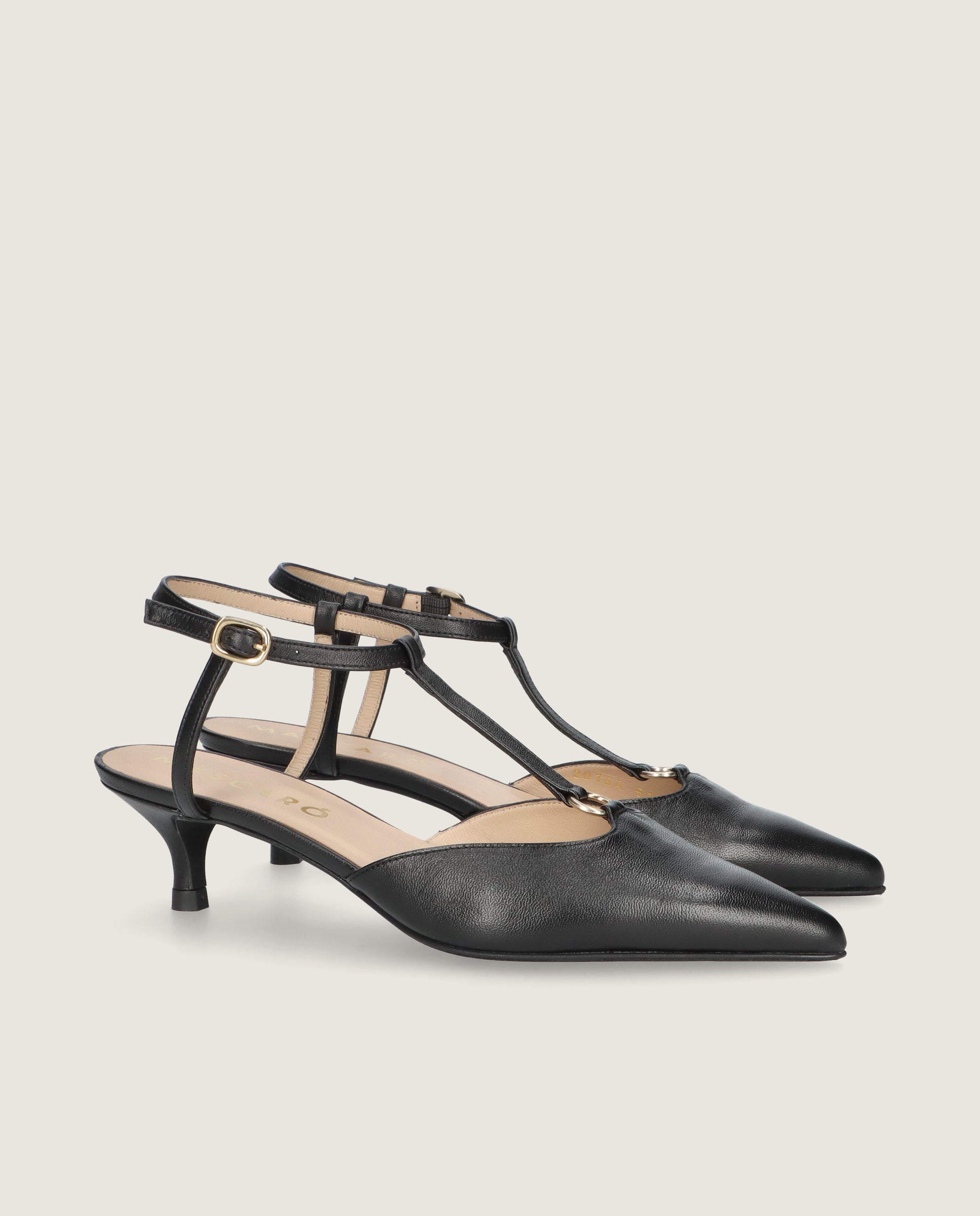 Image of Harriet Black Leather Pumps by Mascaro