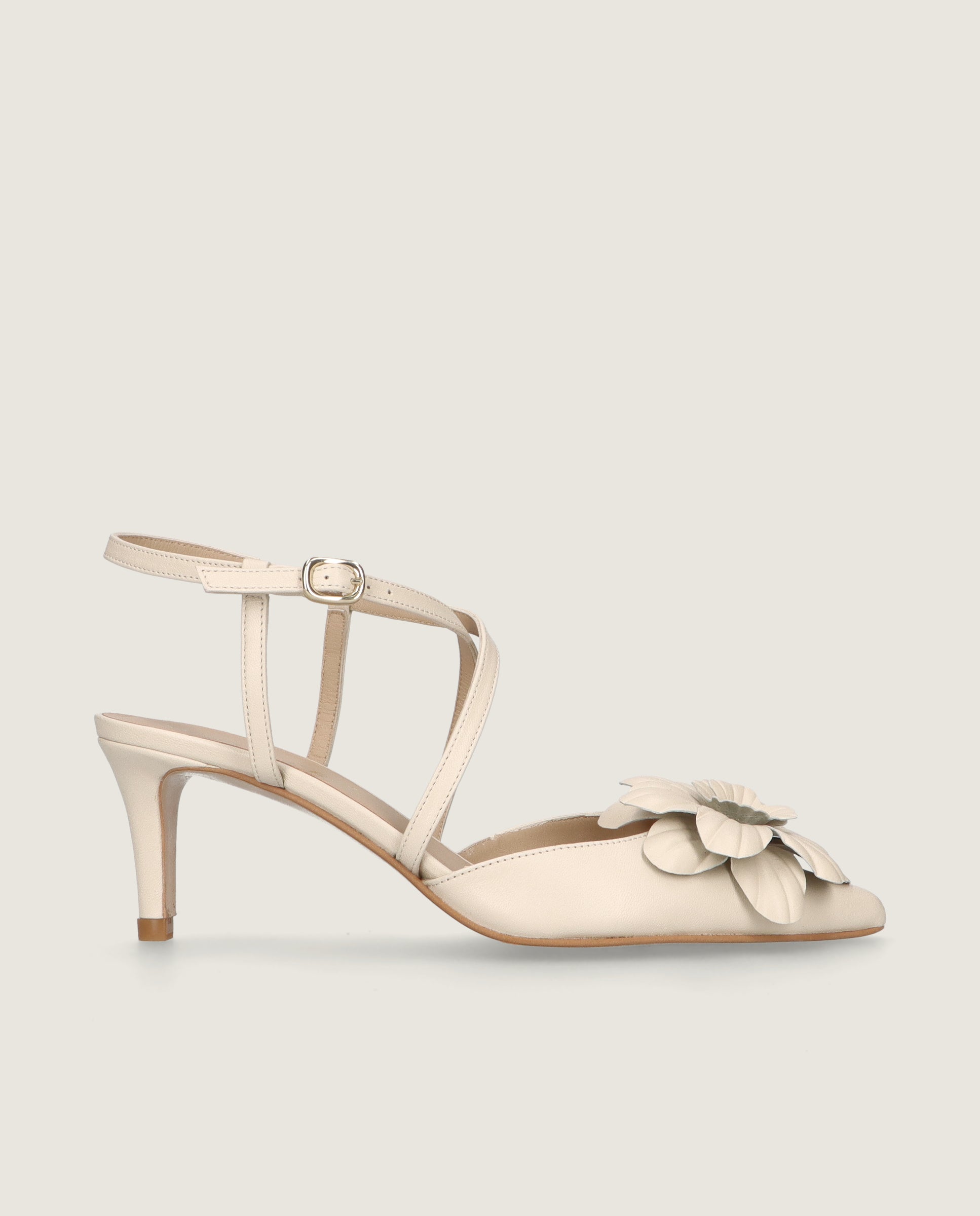 Phoebe White Leather Pumps