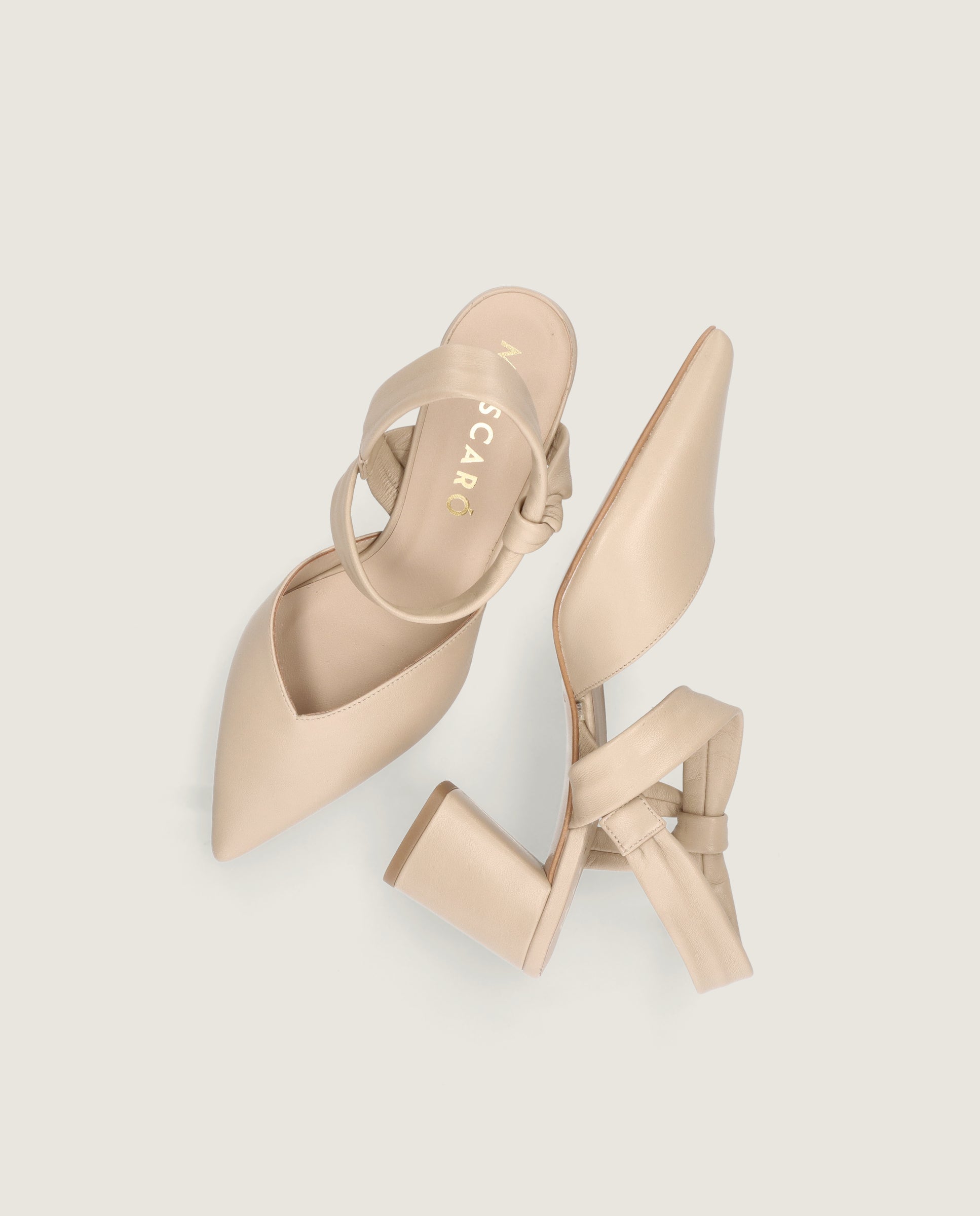 Phoebe Beige Leather Pumps