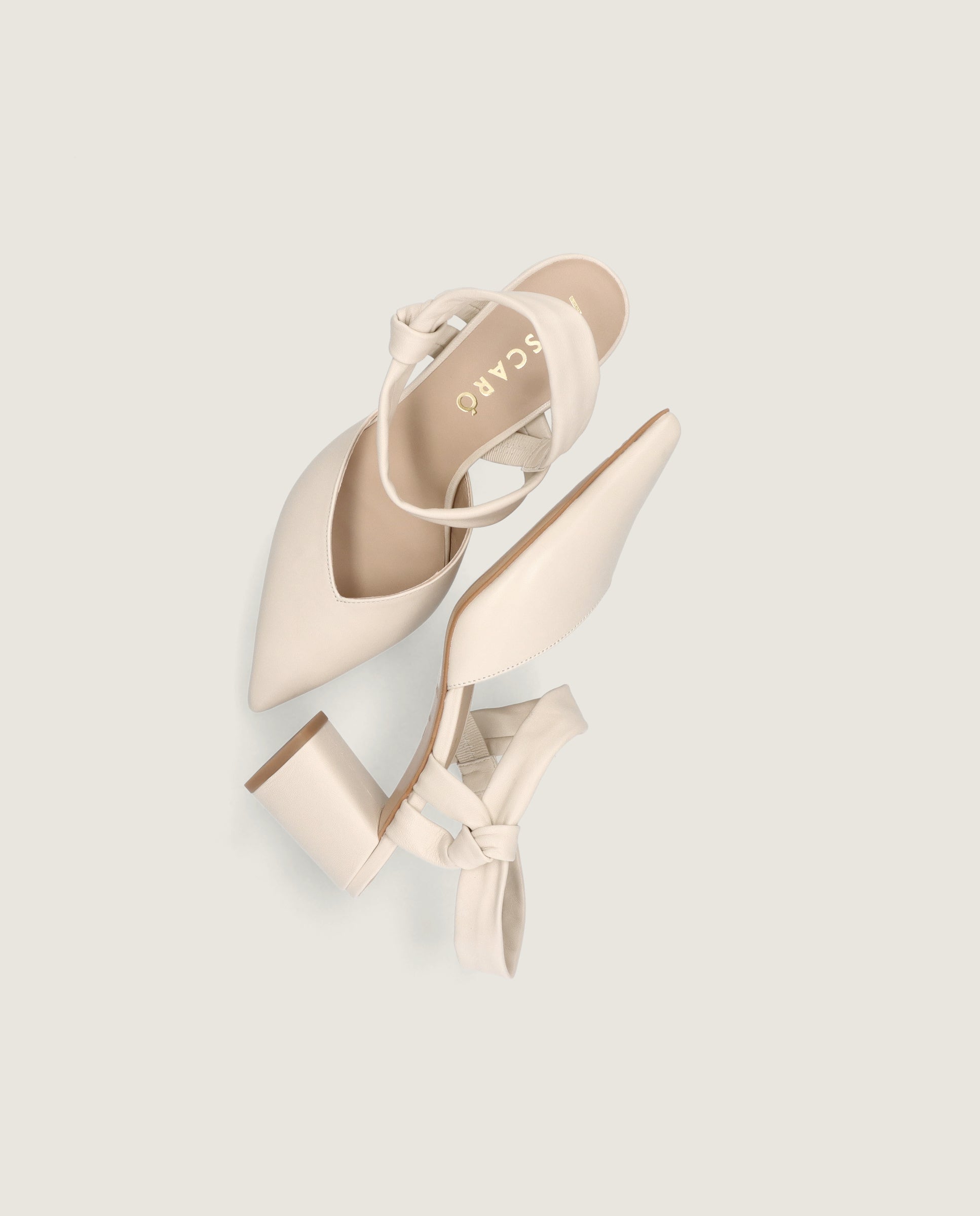 Phoebe White Leather Pumps